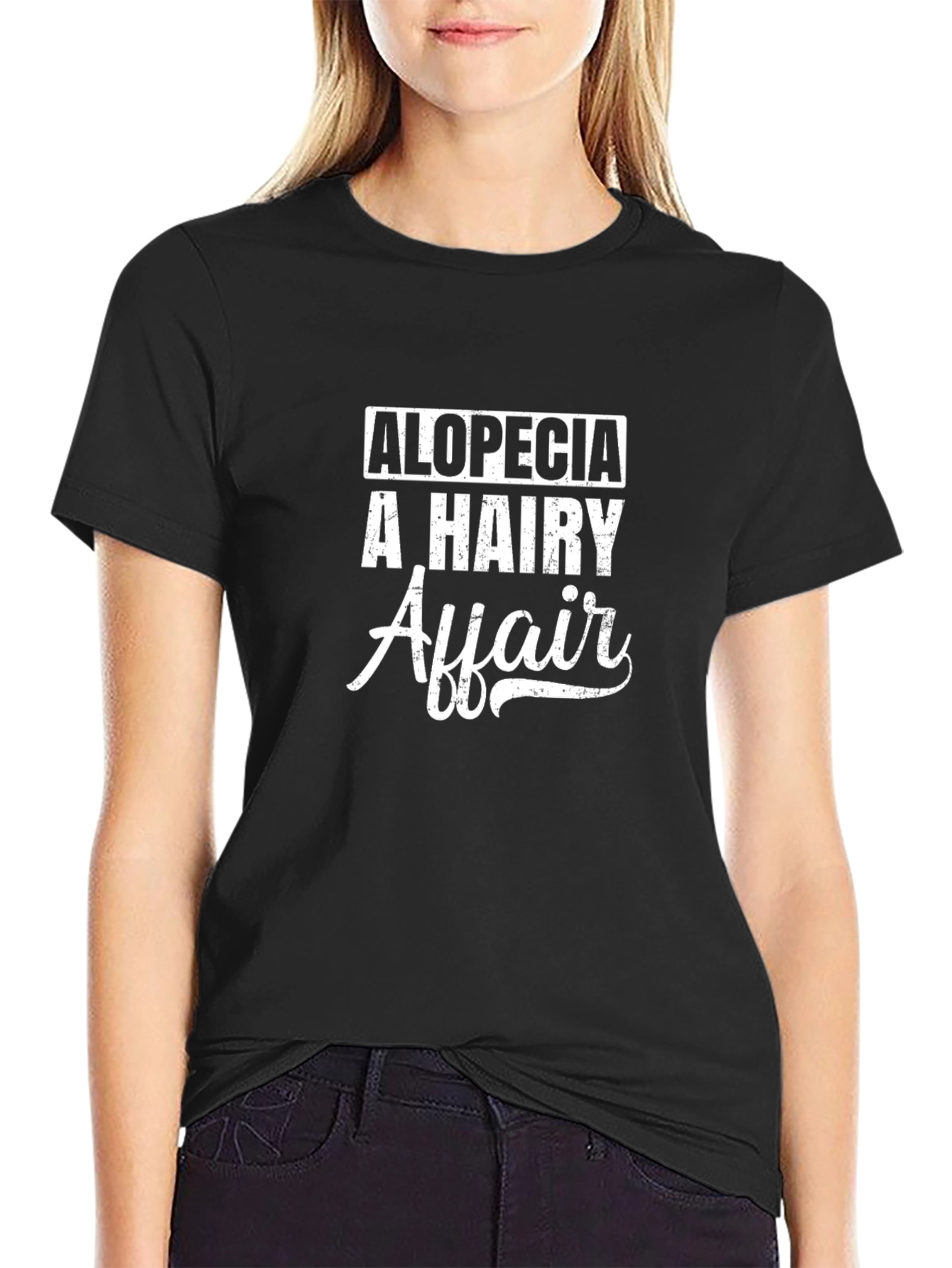 Alopecia A Hairy Affair Black Graphic T-Shirt