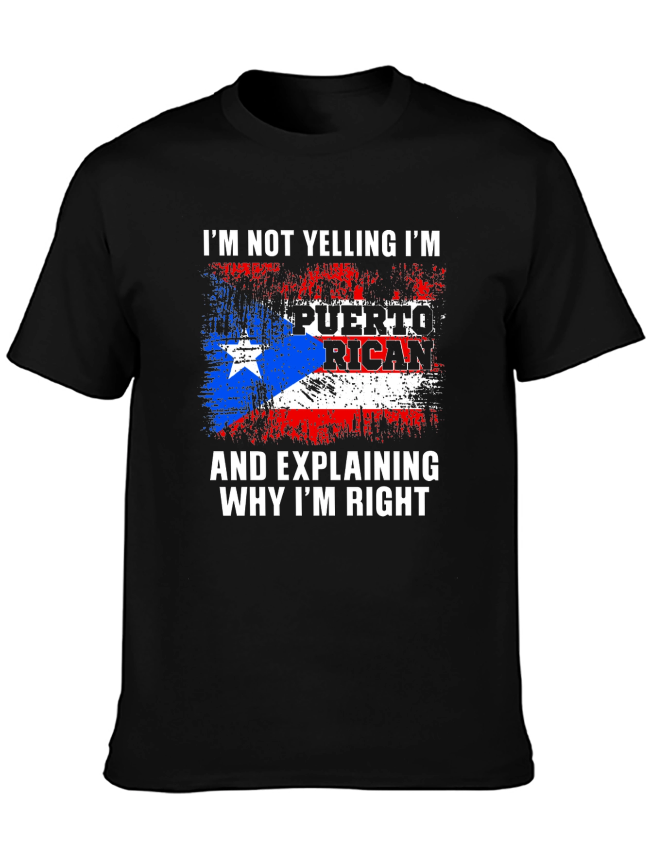 Puerto Rican Flag Graphic Tee - Im Not Yelling