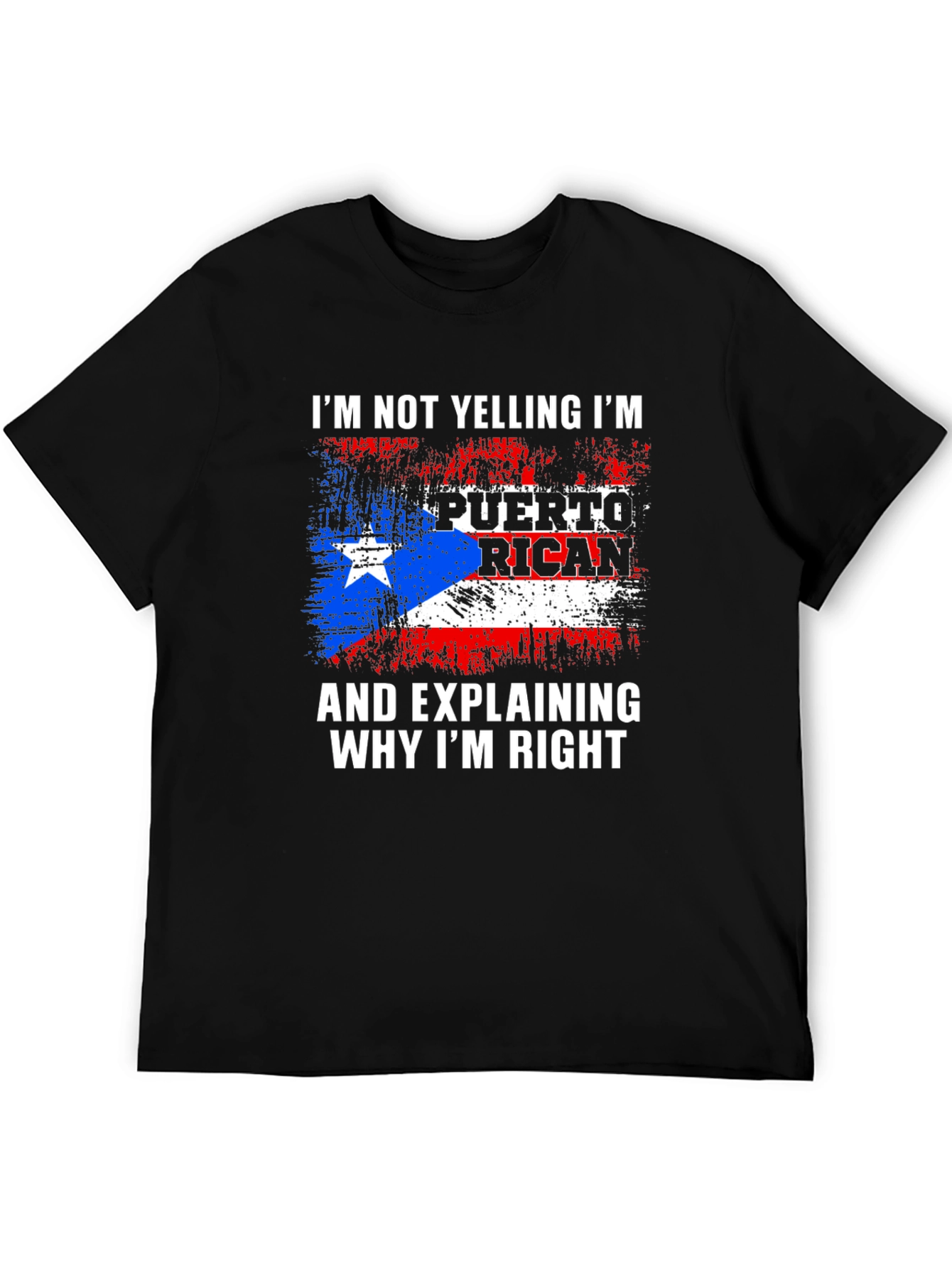 Puerto Rican Flag Graphic Tee - Im Not Yelling