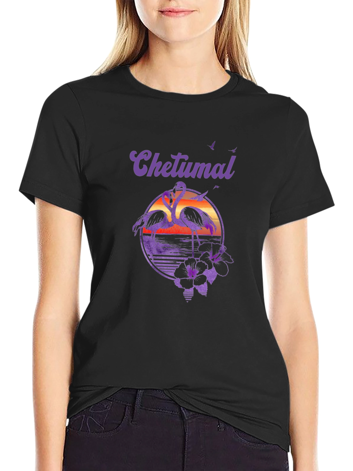Chetumal Flamingo Sunset T-Shirt