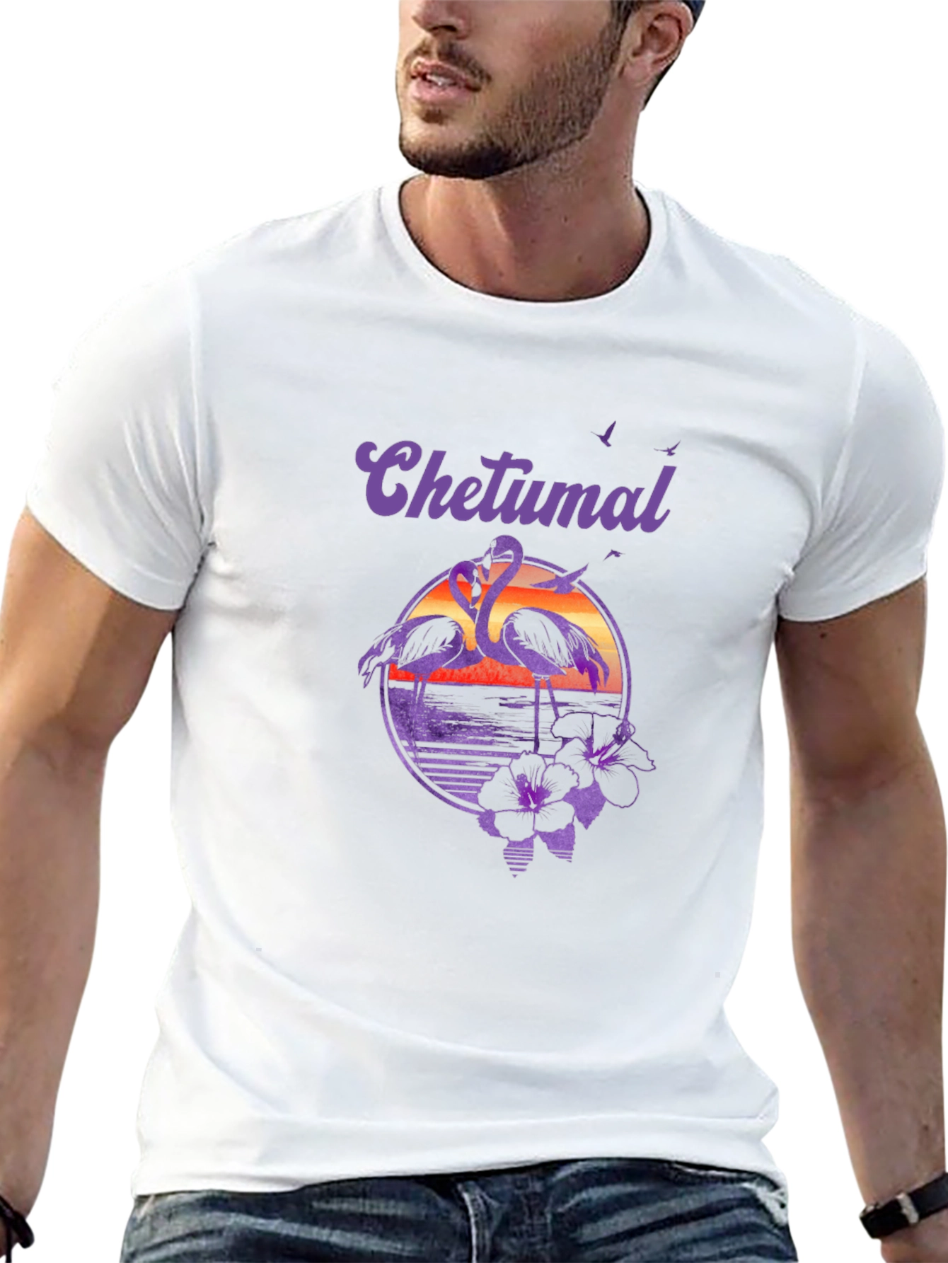 Chetumal Flamingo Sunset T-Shirt