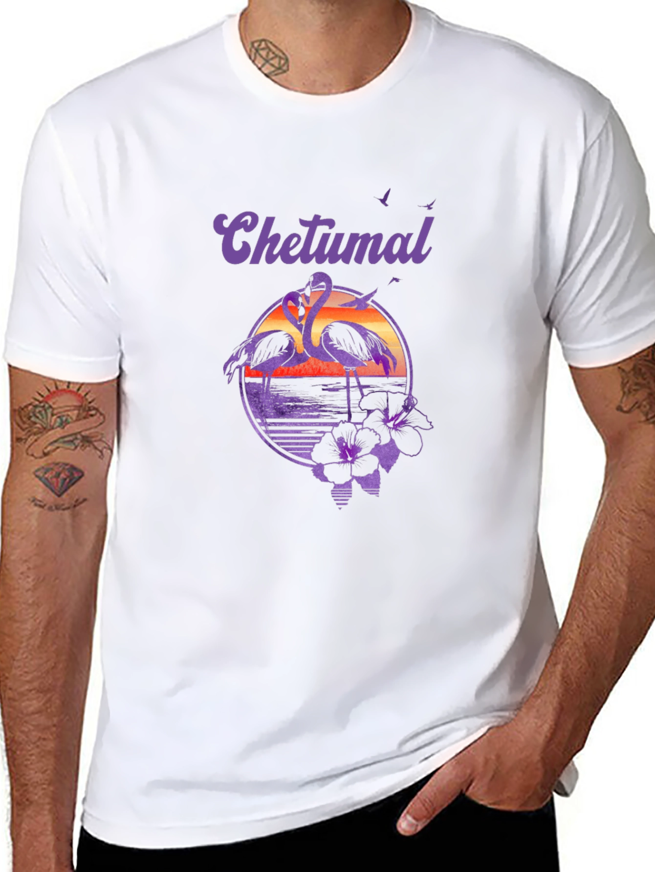 Chetumal Flamingo Sunset T-Shirt
