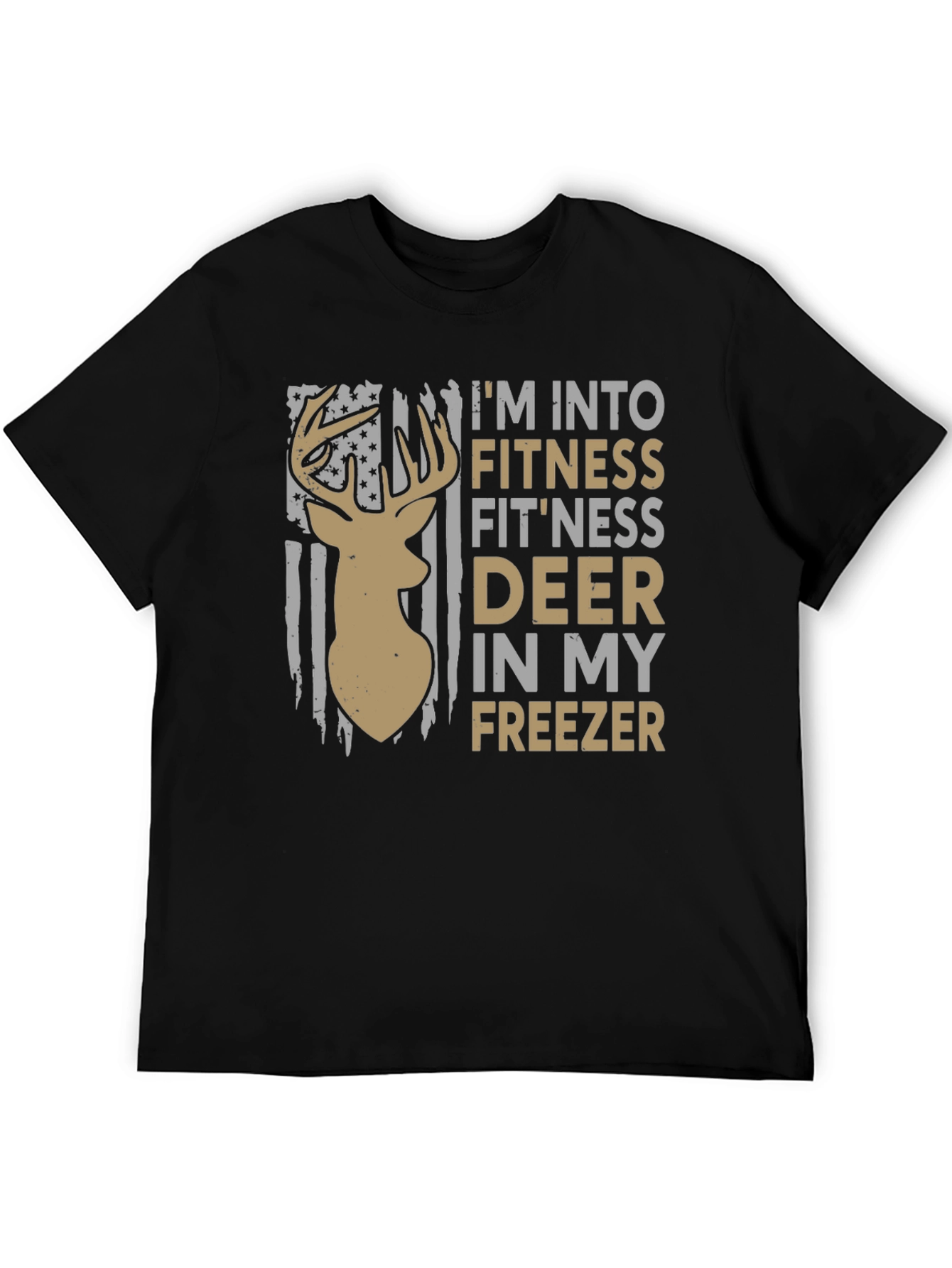 Fitness Deer Freezer Novelty Graphic T-Shirt