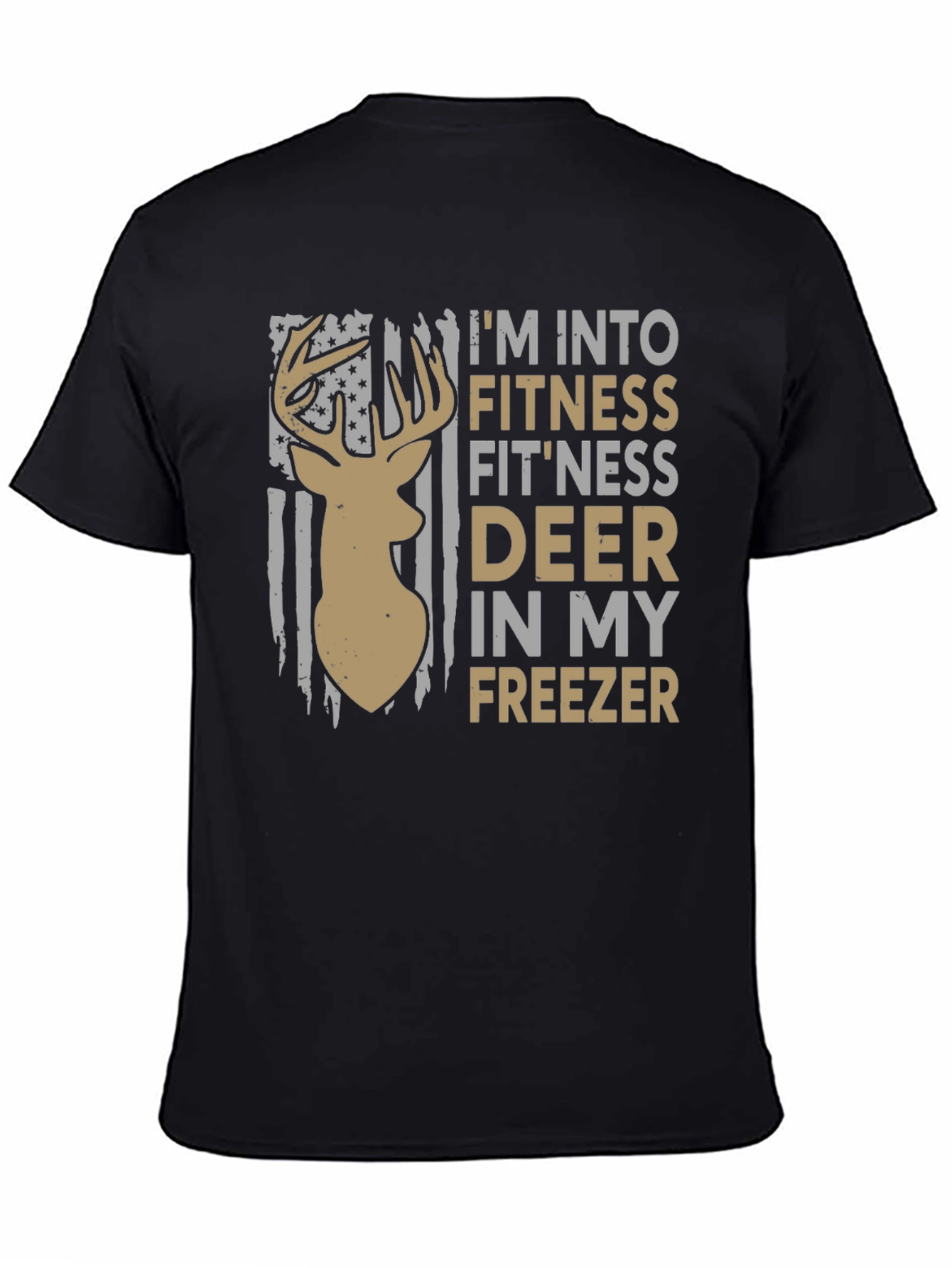 Fitness Deer Freezer Novelty Graphic T-Shirt