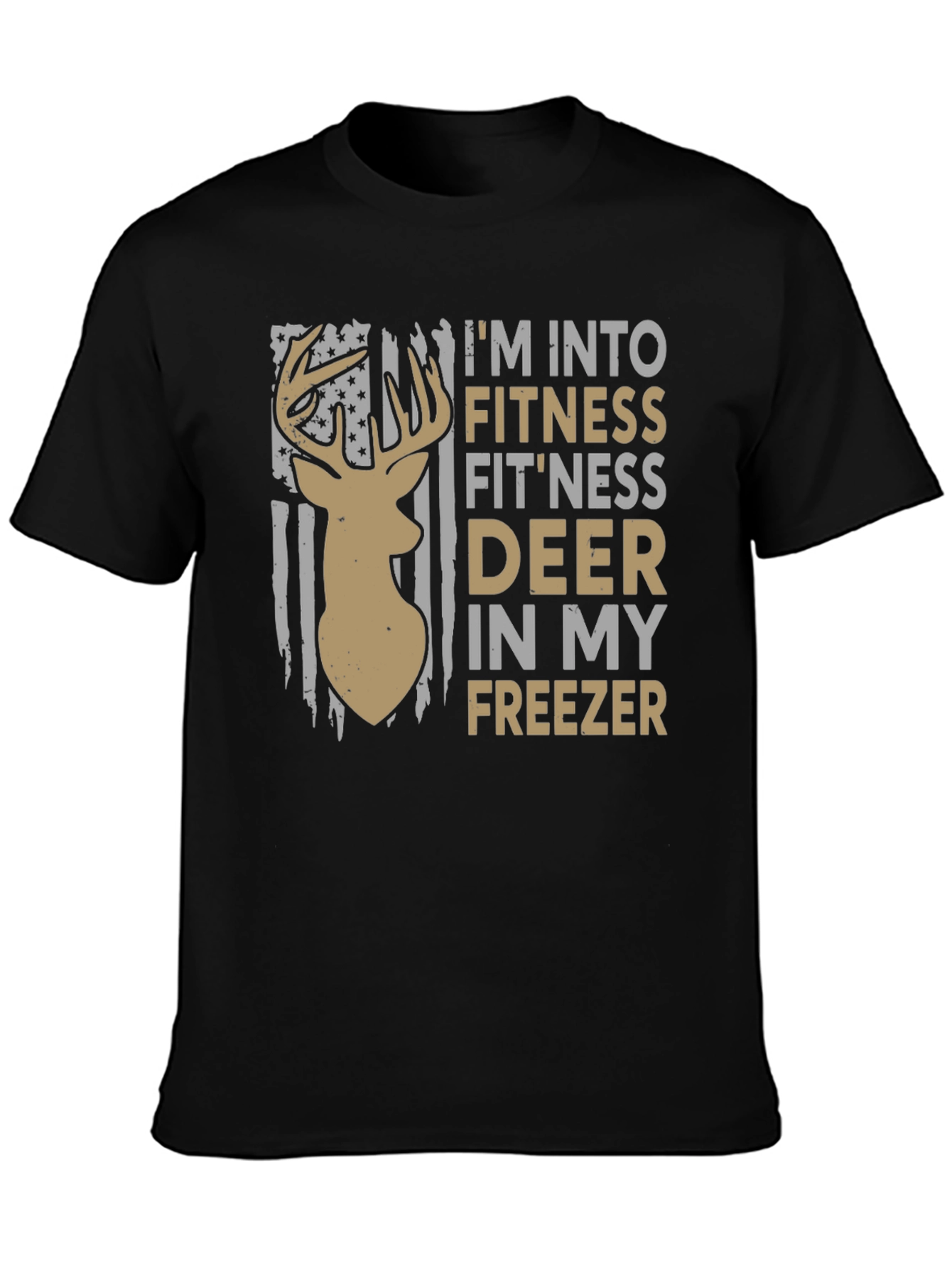 Fitness Deer Freezer Novelty Graphic T-Shirt