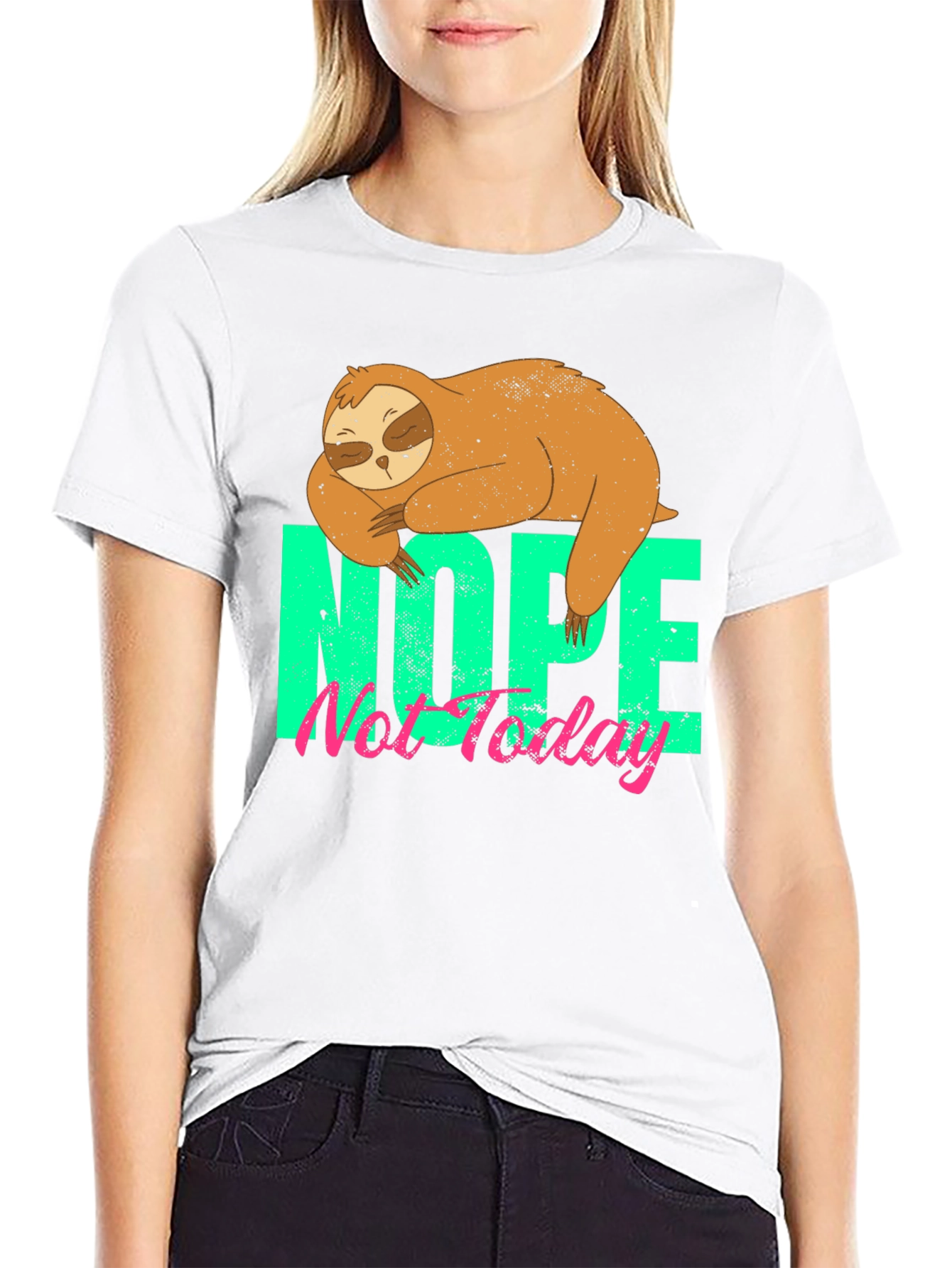 Nope Not Today Sloth Graphic T-Shirt