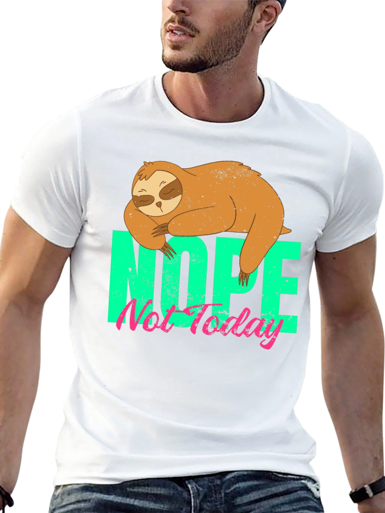 Nope Not Today Sloth Graphic T-Shirt