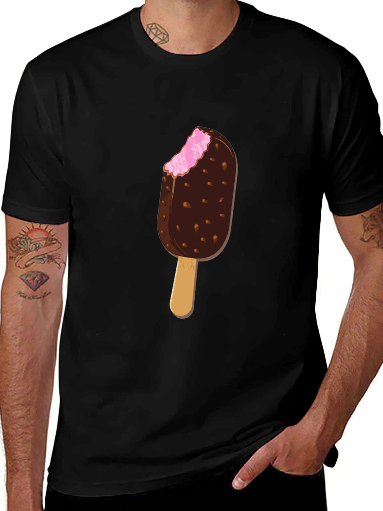 Ice Cream Bar Graphic Tee - Novelty Design
