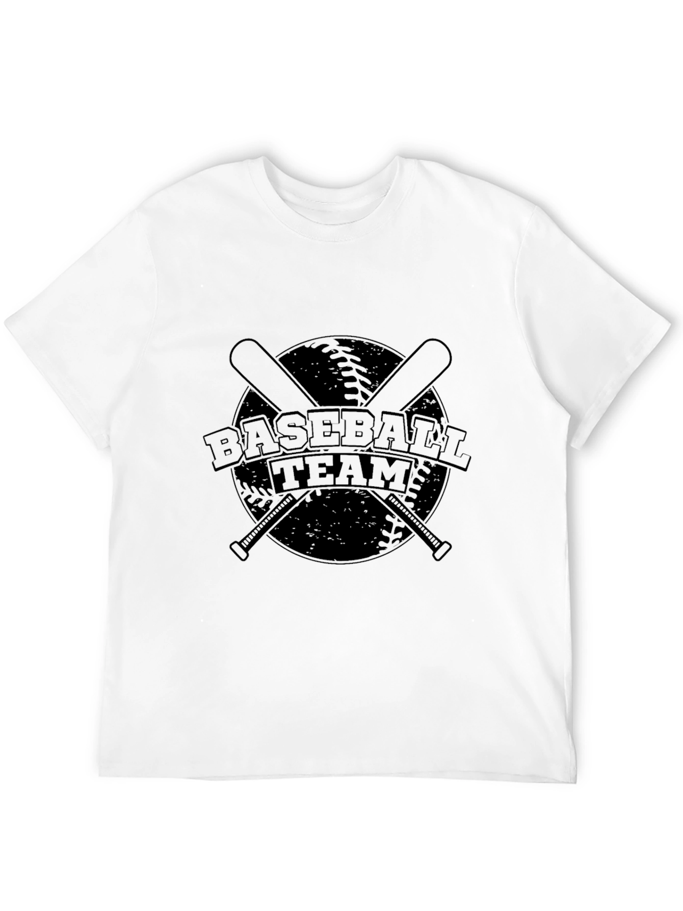 Baseball Team Graphic T-Shirt - Black Cotton Tee