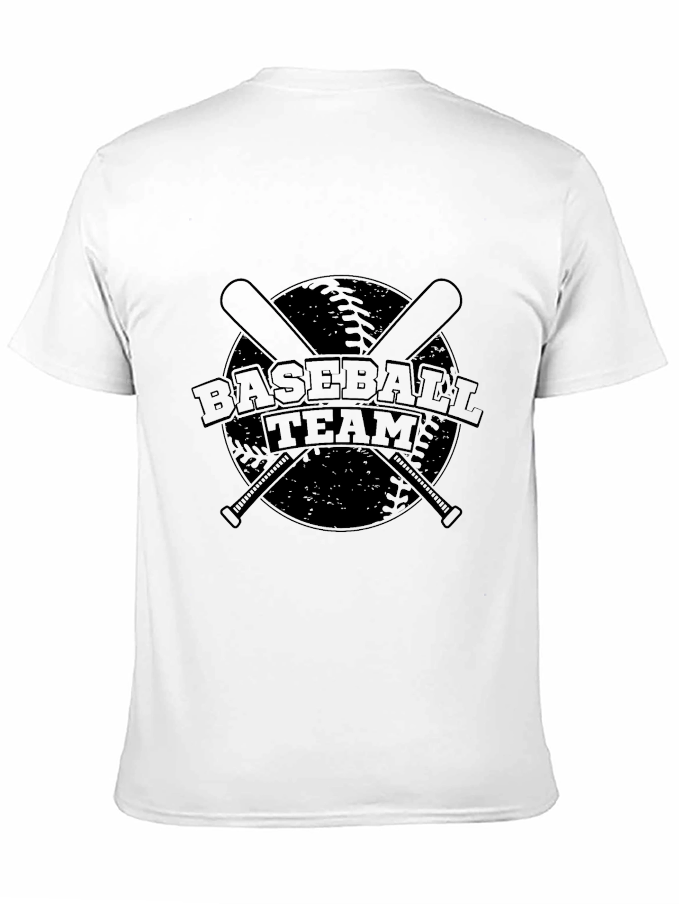 Baseball Team Graphic T-Shirt - Black Cotton Tee