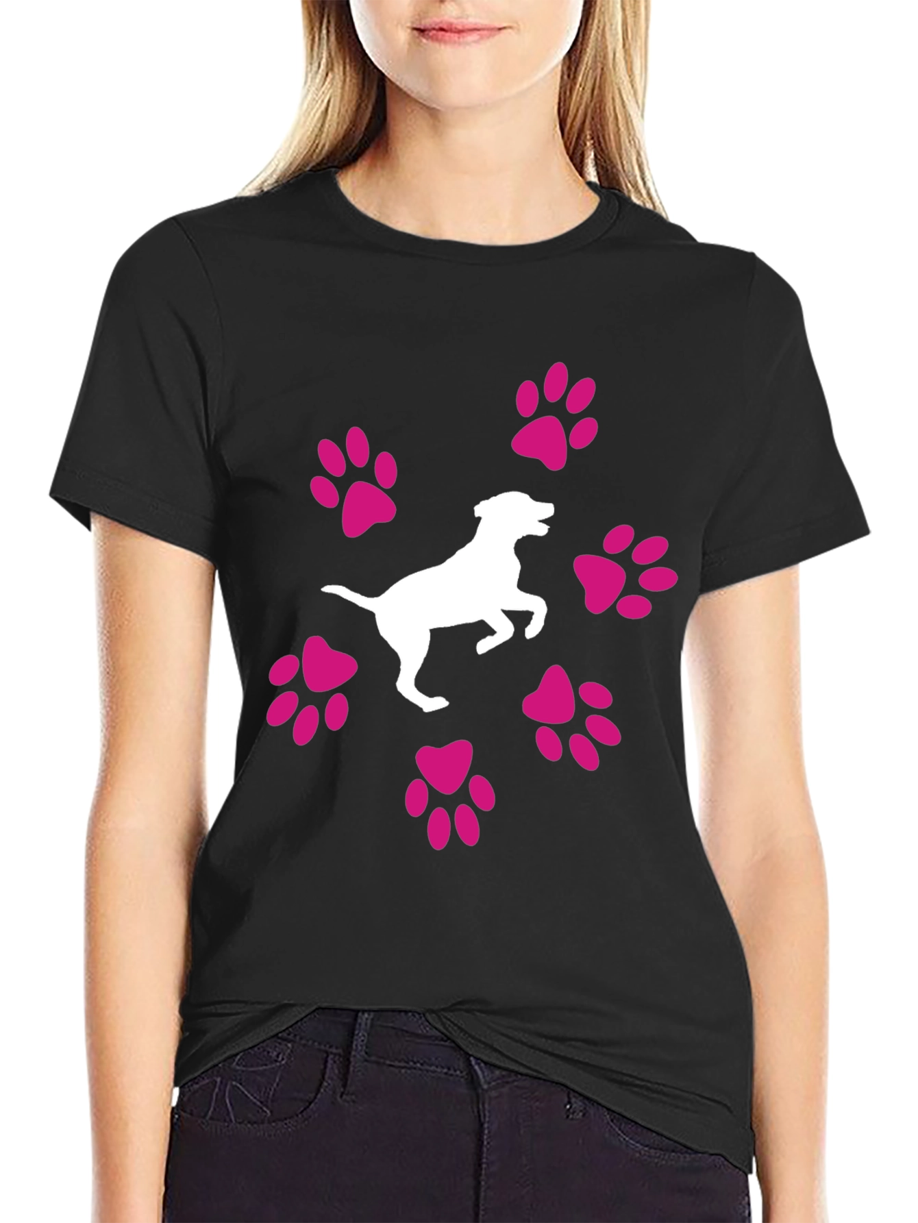 Dog Lover T-Shirt: Paw Prints & Cute Dog Graphic