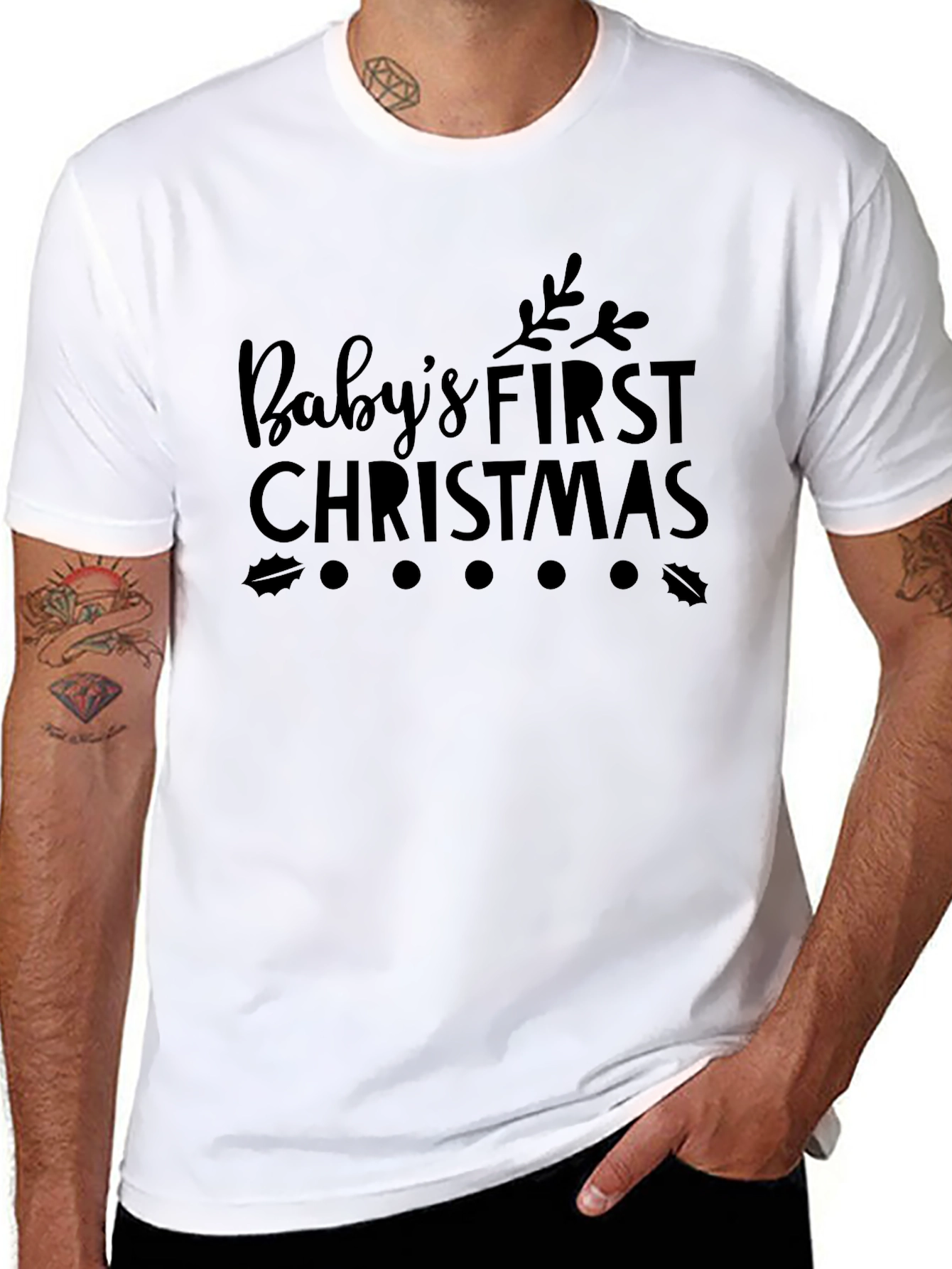 Babys First Christmas Graphic Tee - Black