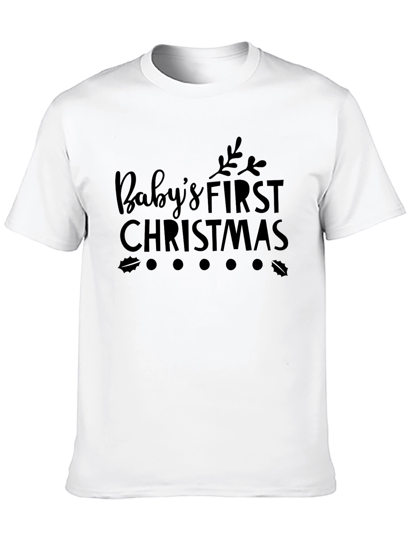Babys First Christmas Graphic Tee - Black
