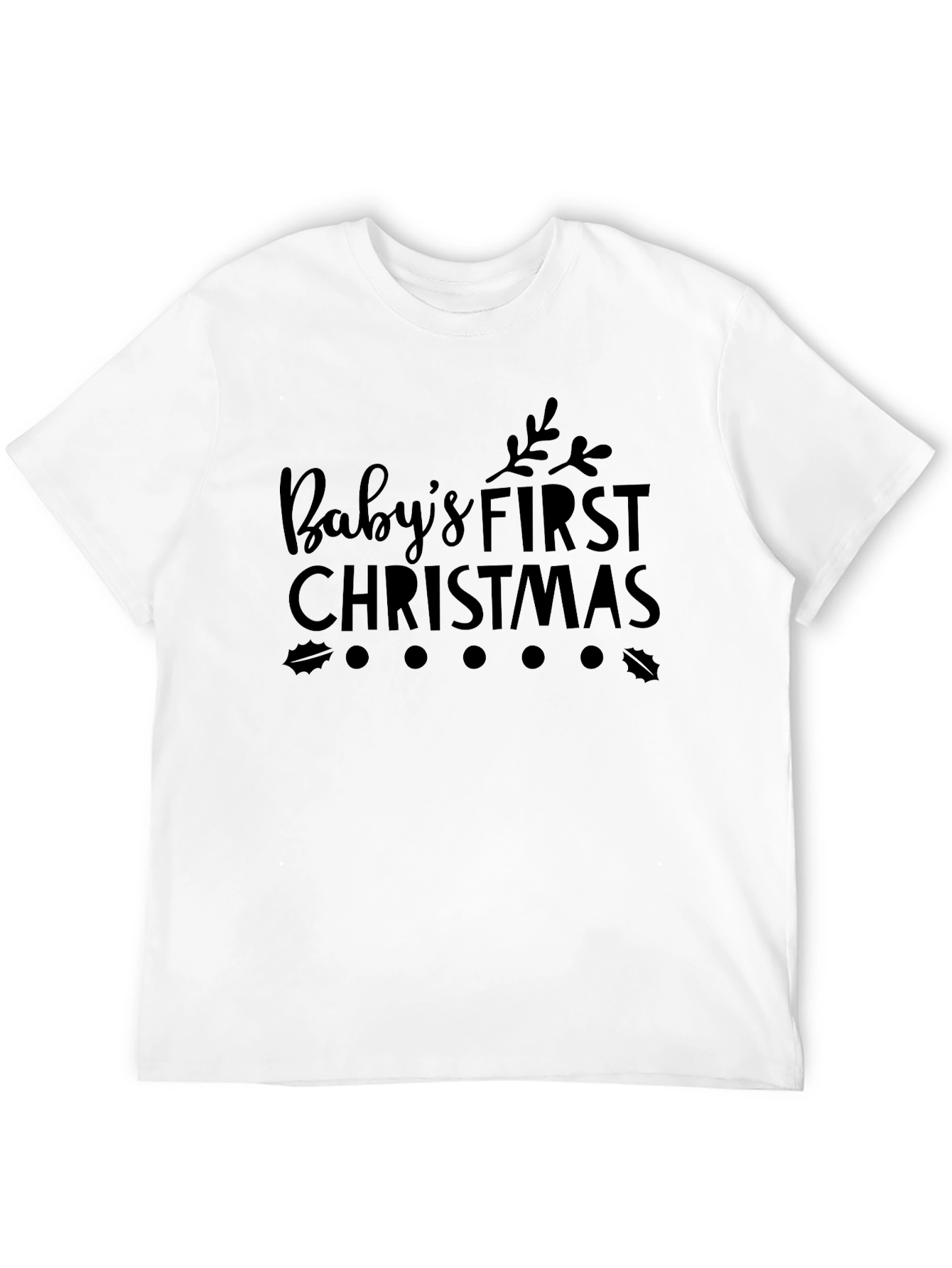 Babys First Christmas Graphic Tee - Black