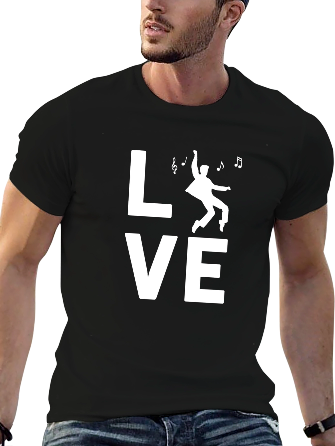 Love to Dance T-Shirt - Black Crew Neck Tee