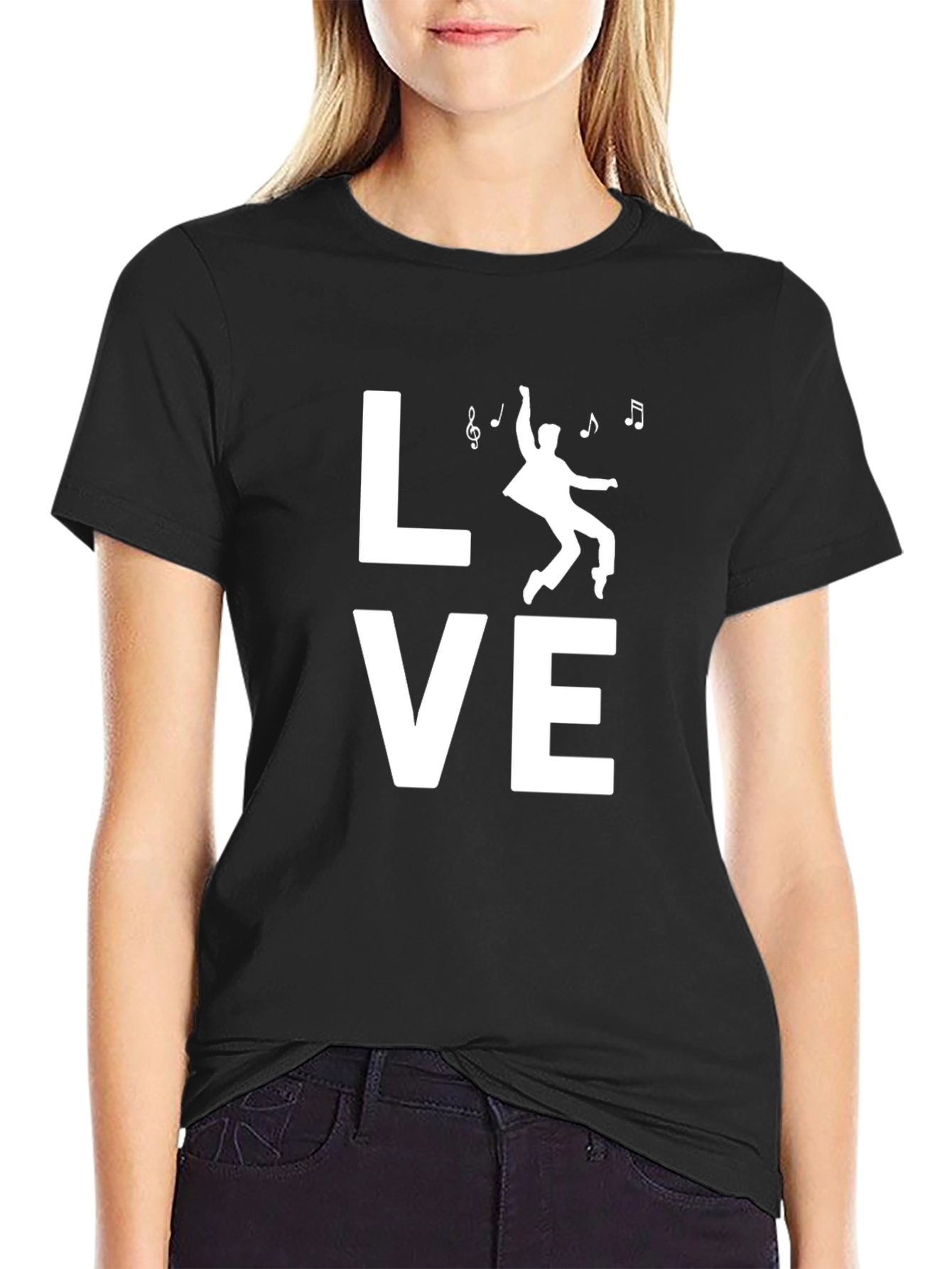 Love to Dance T-Shirt - Black Crew Neck Tee