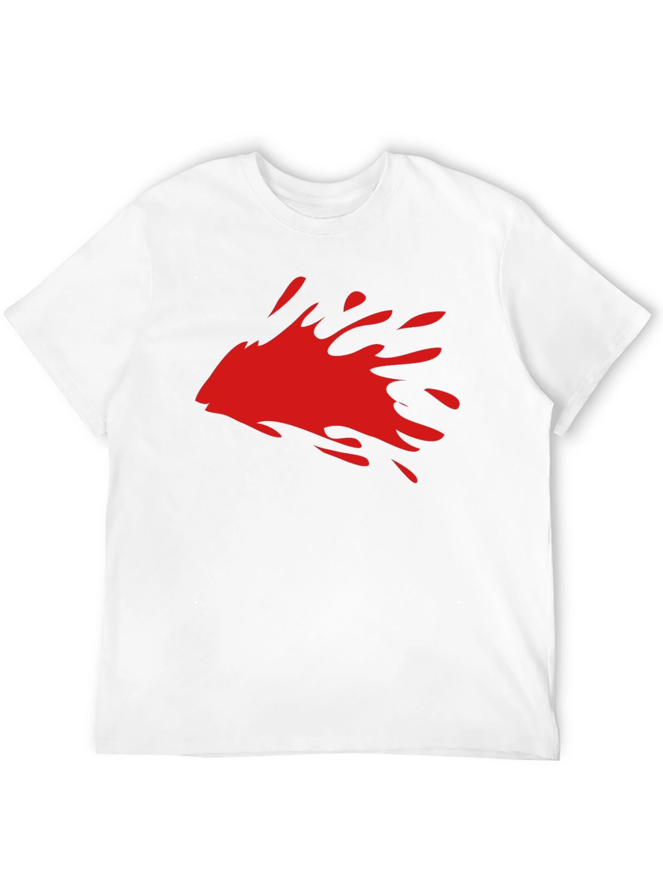 Mens Black T-Shirt with Red Splash Graphic