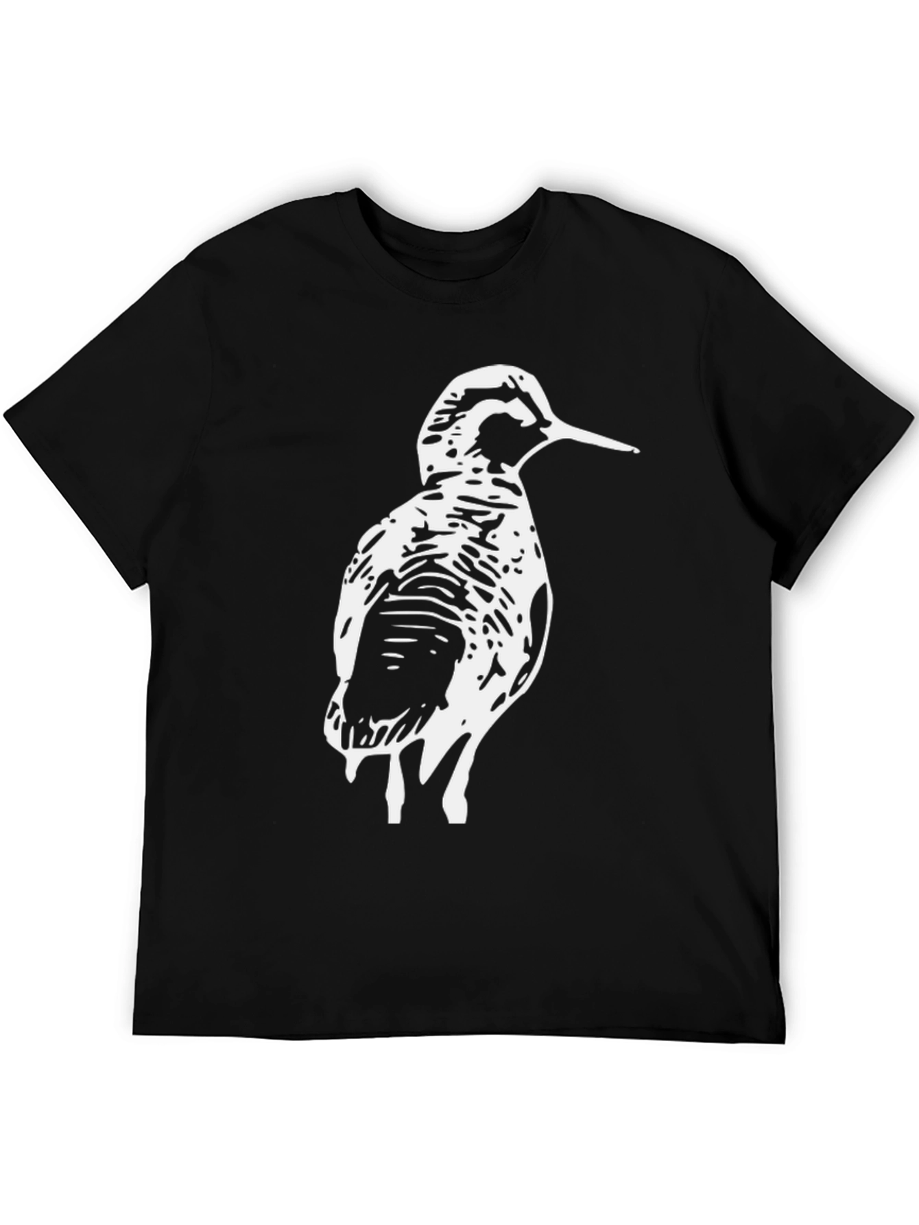 Woodcock Bird Graphic Tee - Black Cotton T-Shirt