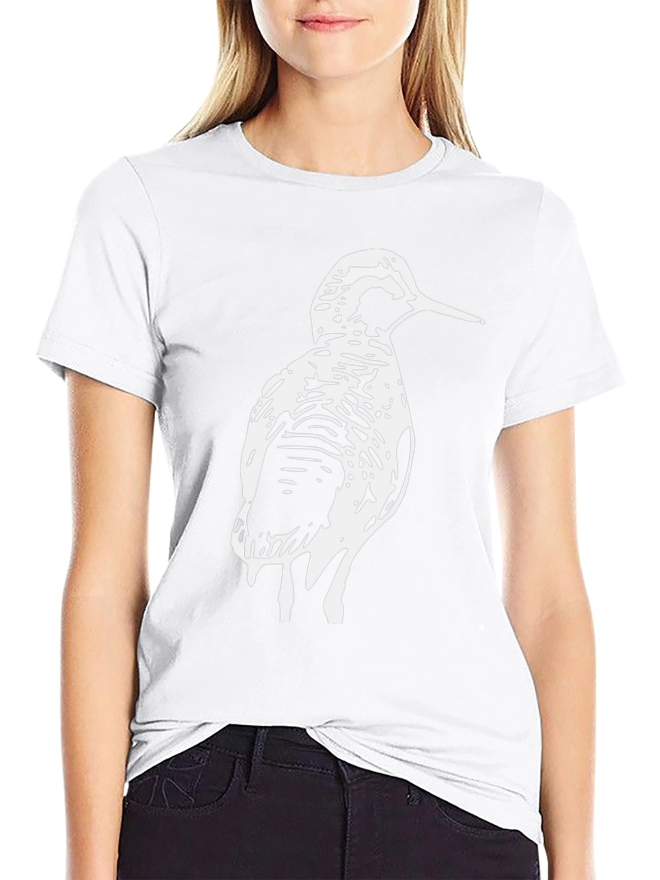 Woodcock Bird Graphic Tee - Black Cotton T-Shirt
