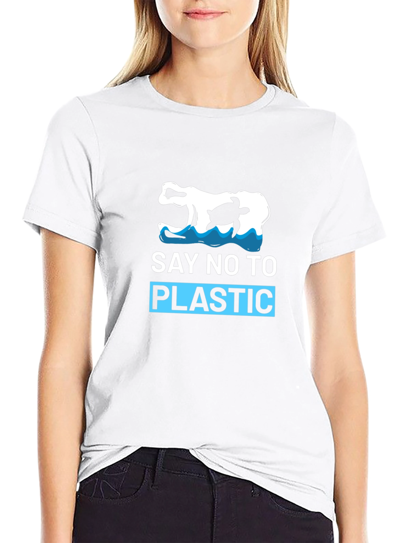 Say No To Plastic T-Shirt - Turtle Design