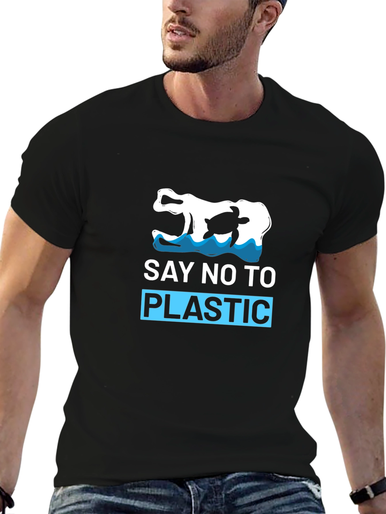 Say No To Plastic T-Shirt - Turtle Design