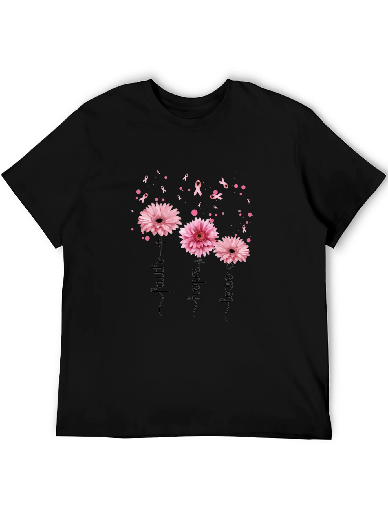 Faith Hope Love Breast Cancer Awareness T-Shirt