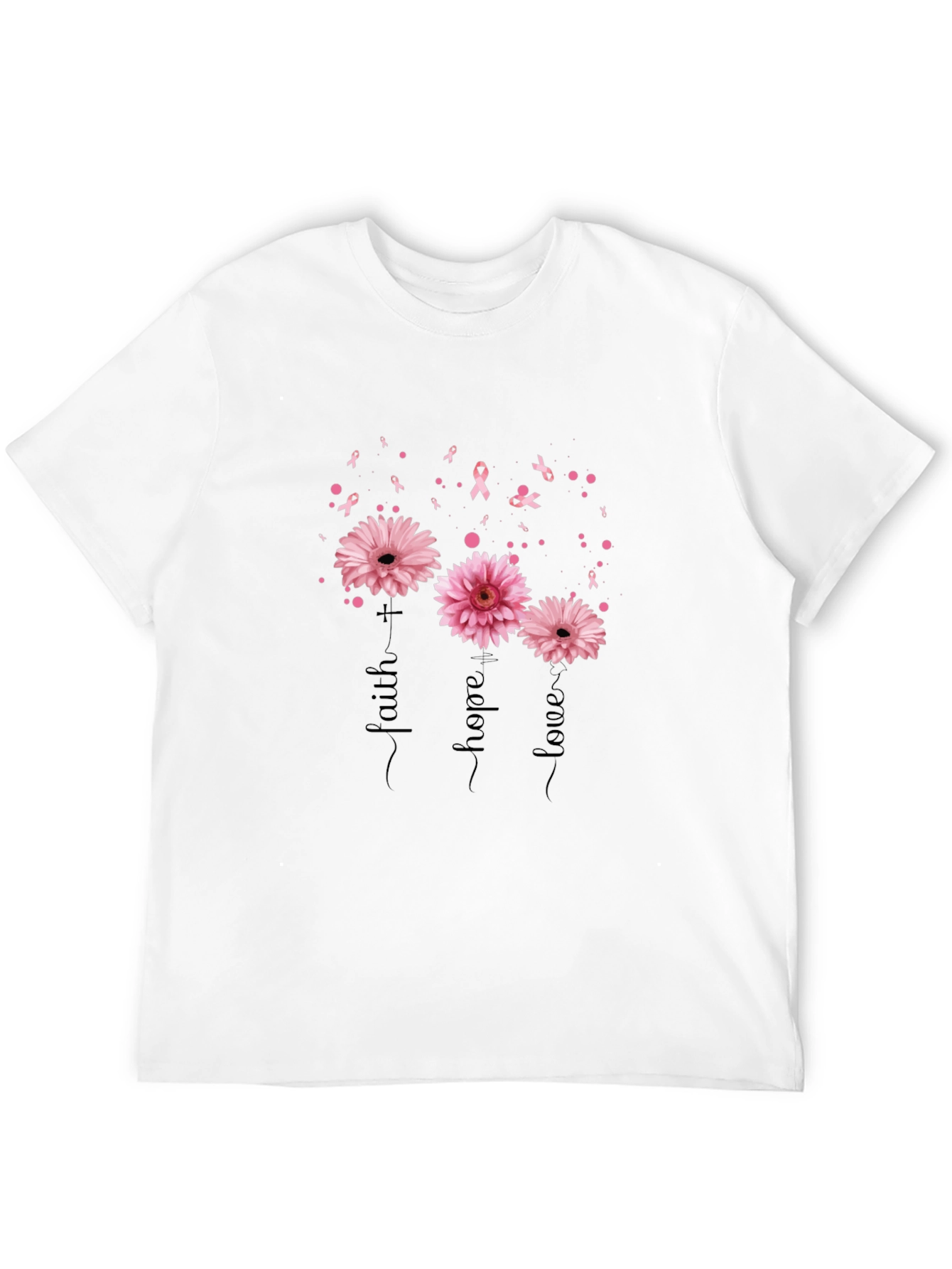 Faith Hope Love Breast Cancer Awareness T-Shirt
