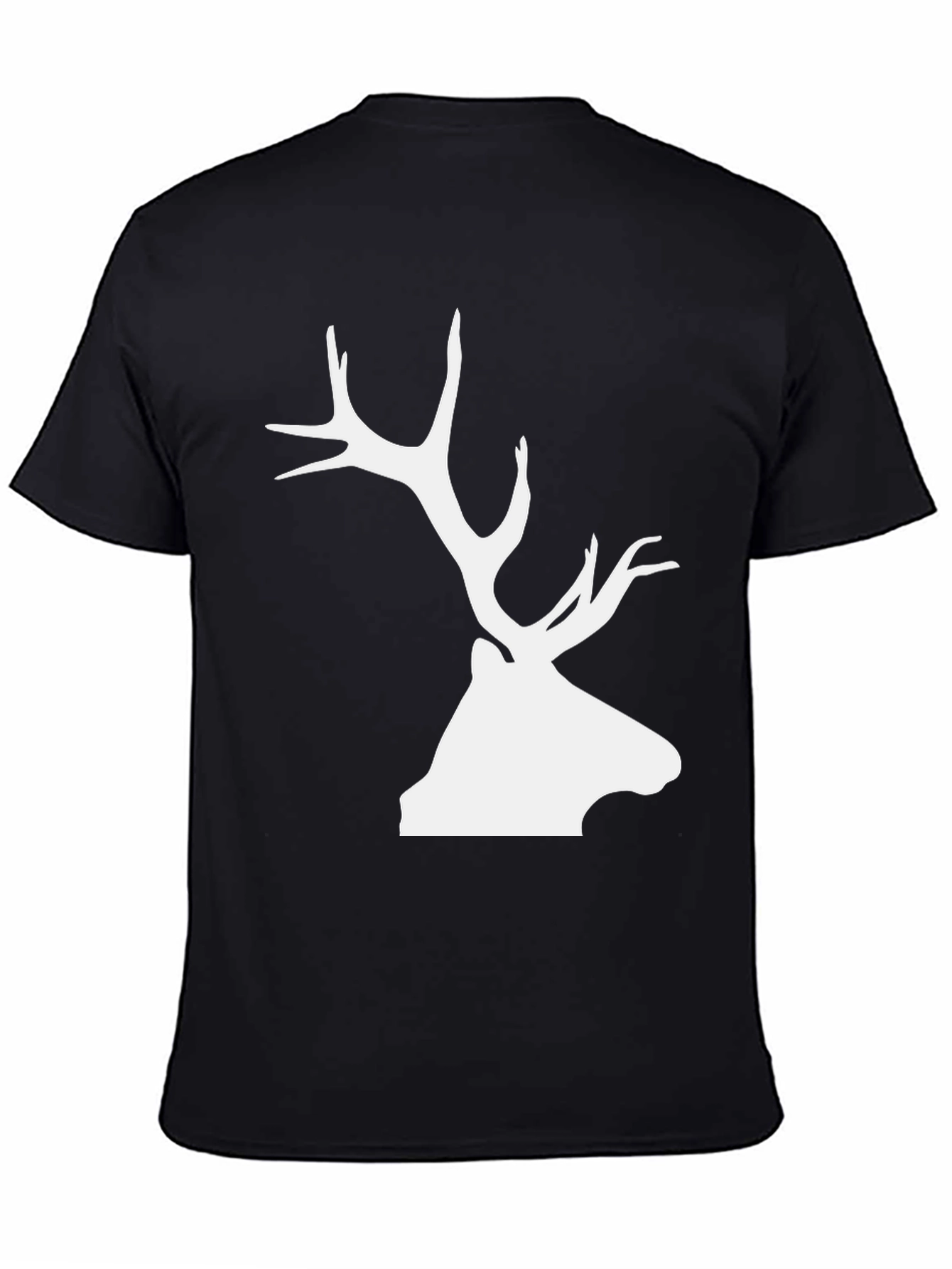Elk Silhouette Graphic Tee - Black Cotton Blend