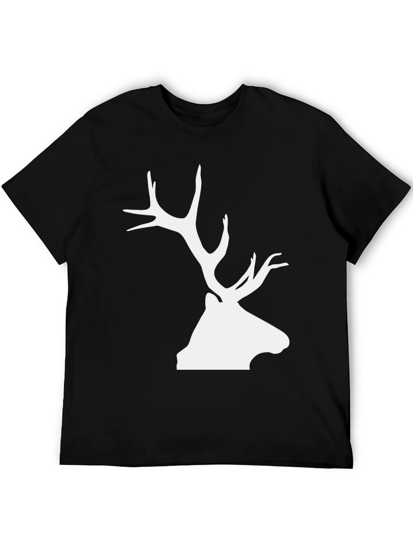 Elk Silhouette Graphic Tee - Black Cotton Blend