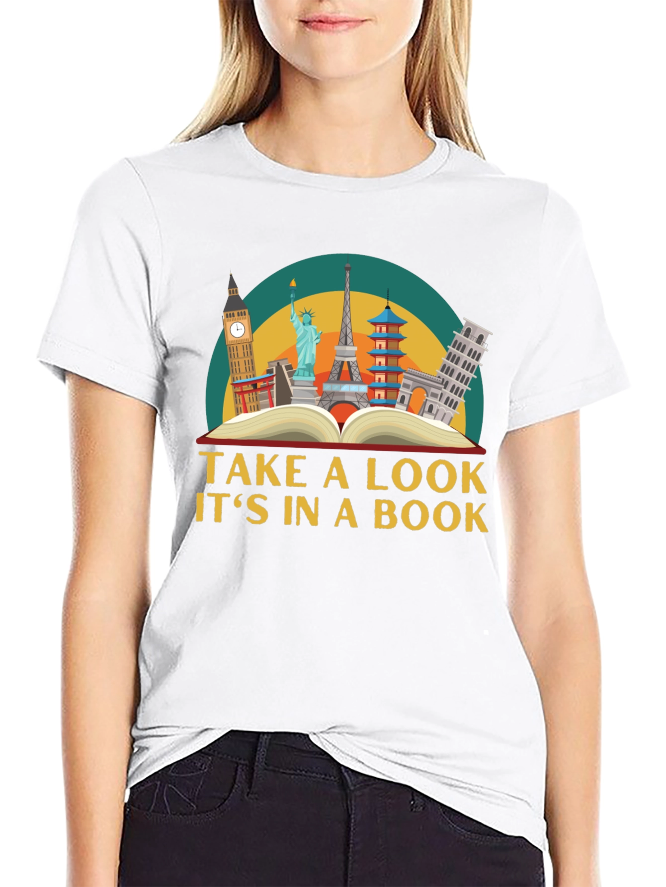 Travel the World in a Book Black T-Shirt
