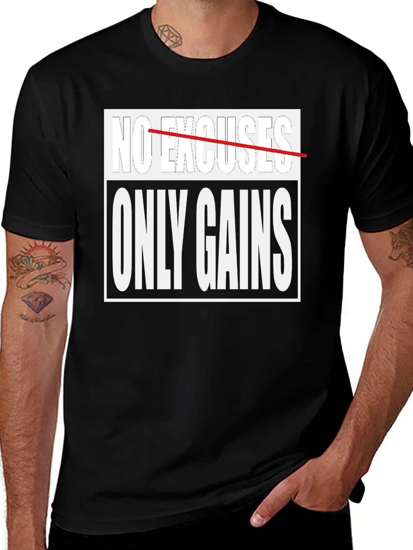 No Excuses Only Gains Graphic T-Shirt