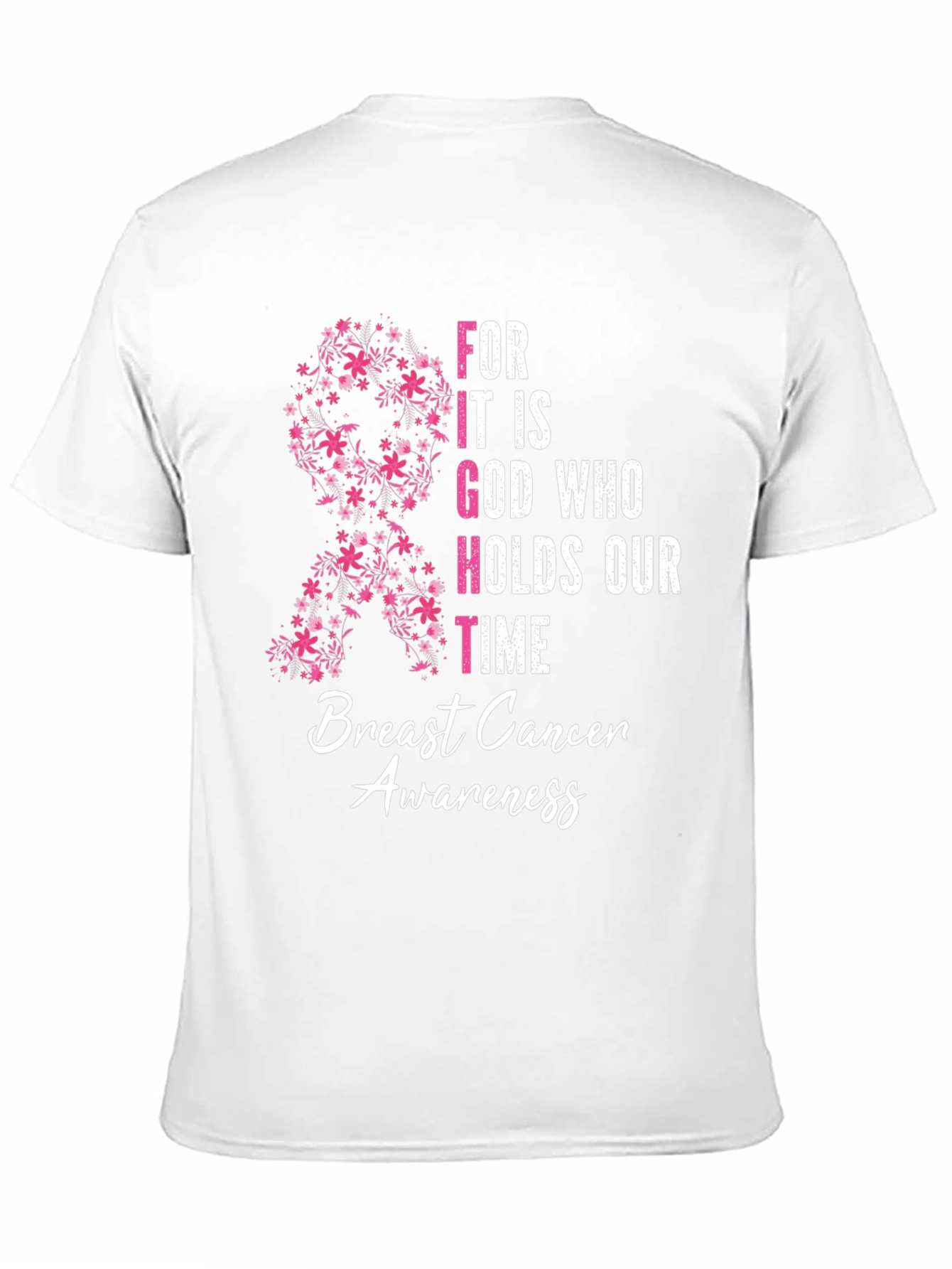 Breast Cancer Awareness Floral Ribbon T-Shirt
