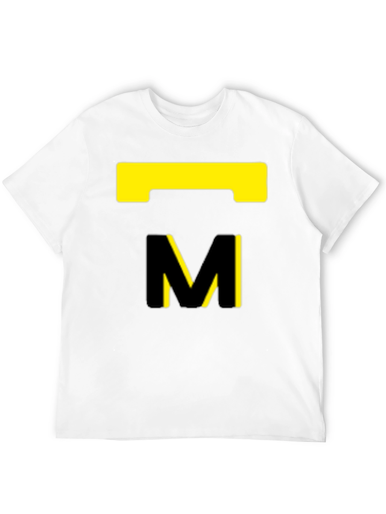 Modern Black T-Shirt with Abstract Yellow Design
