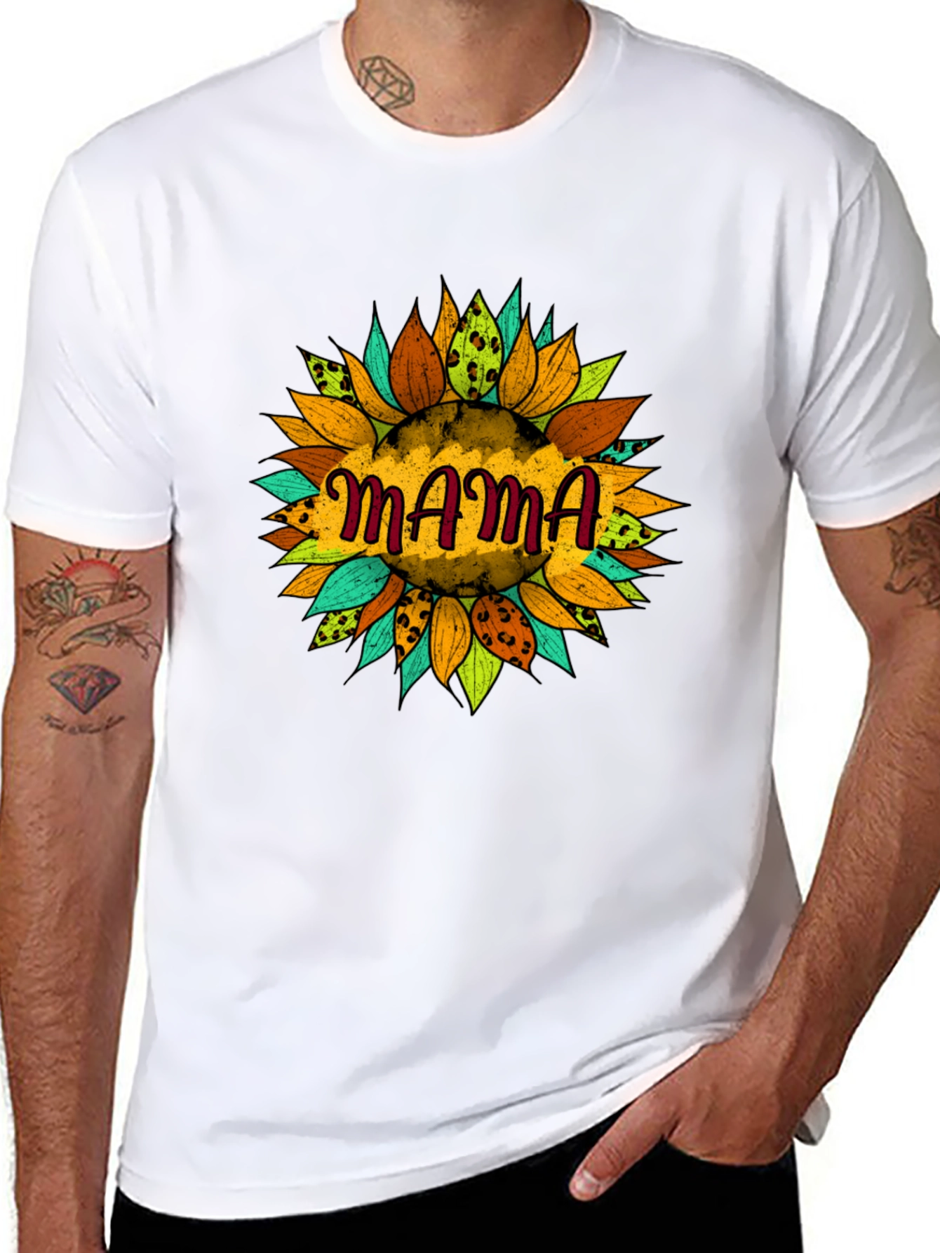 Mama Sunflower Graphic Tee - Black T-Shirt