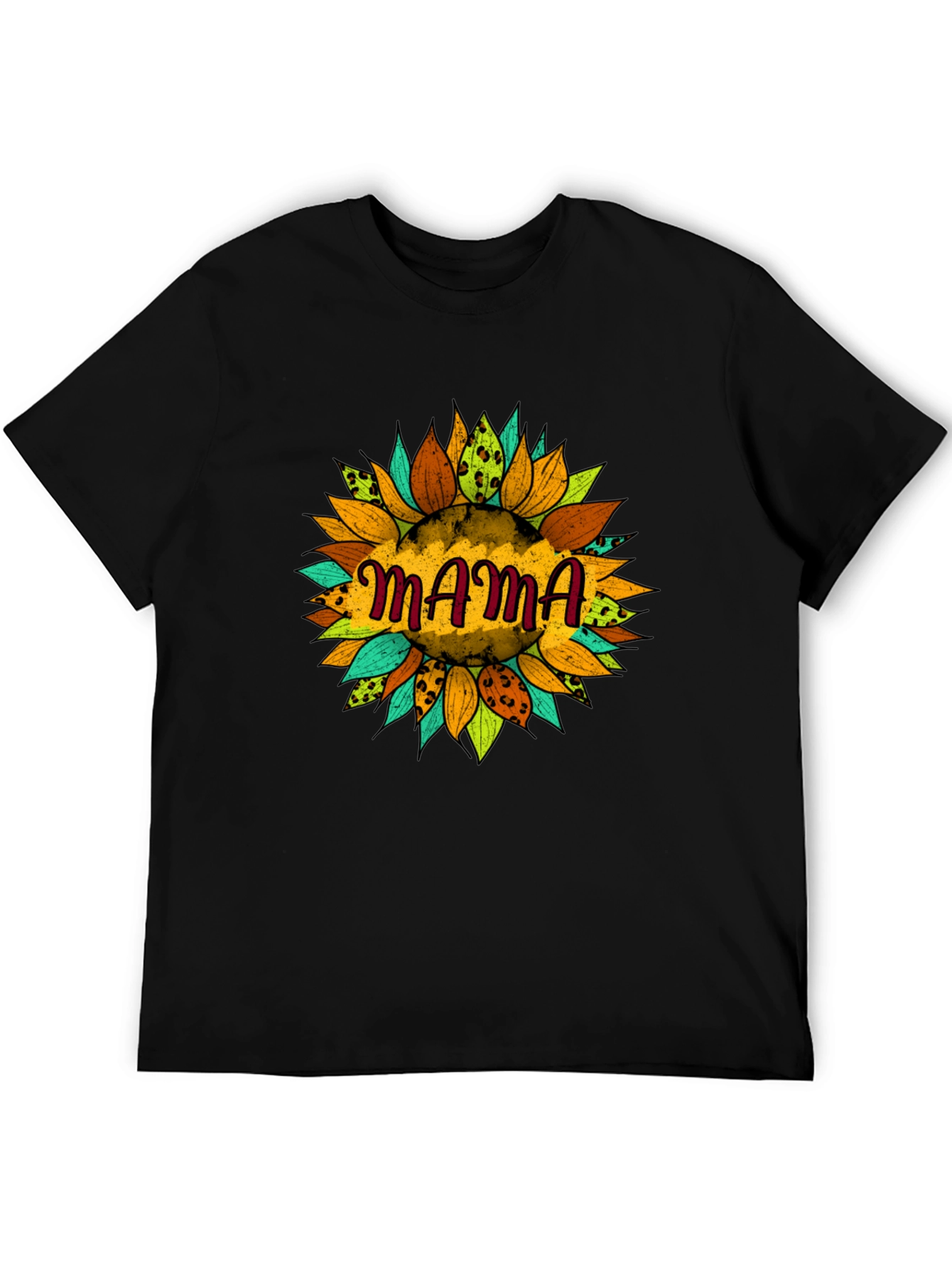 Mama Sunflower Graphic Tee - Black T-Shirt