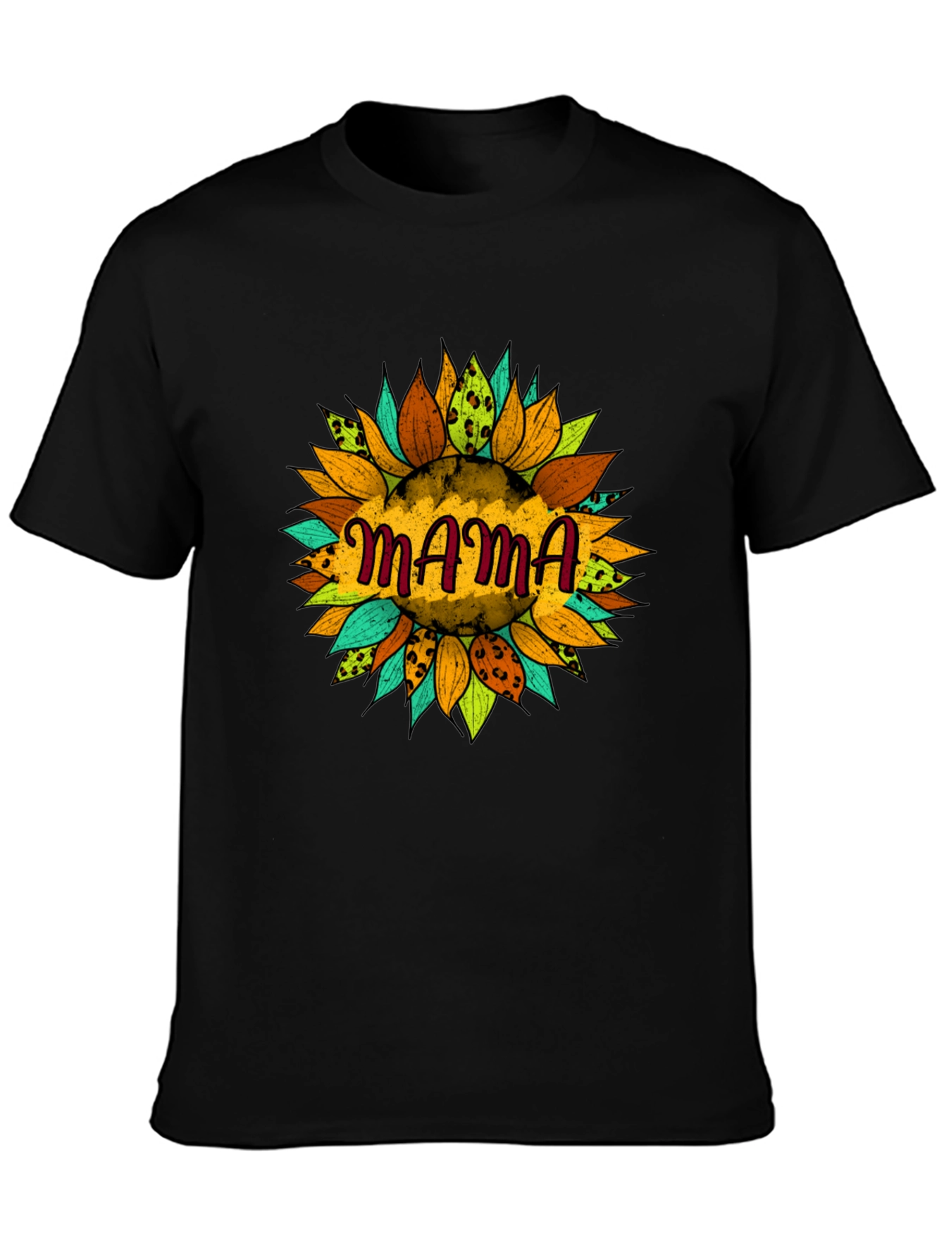 Mama Sunflower Graphic Tee - Black T-Shirt