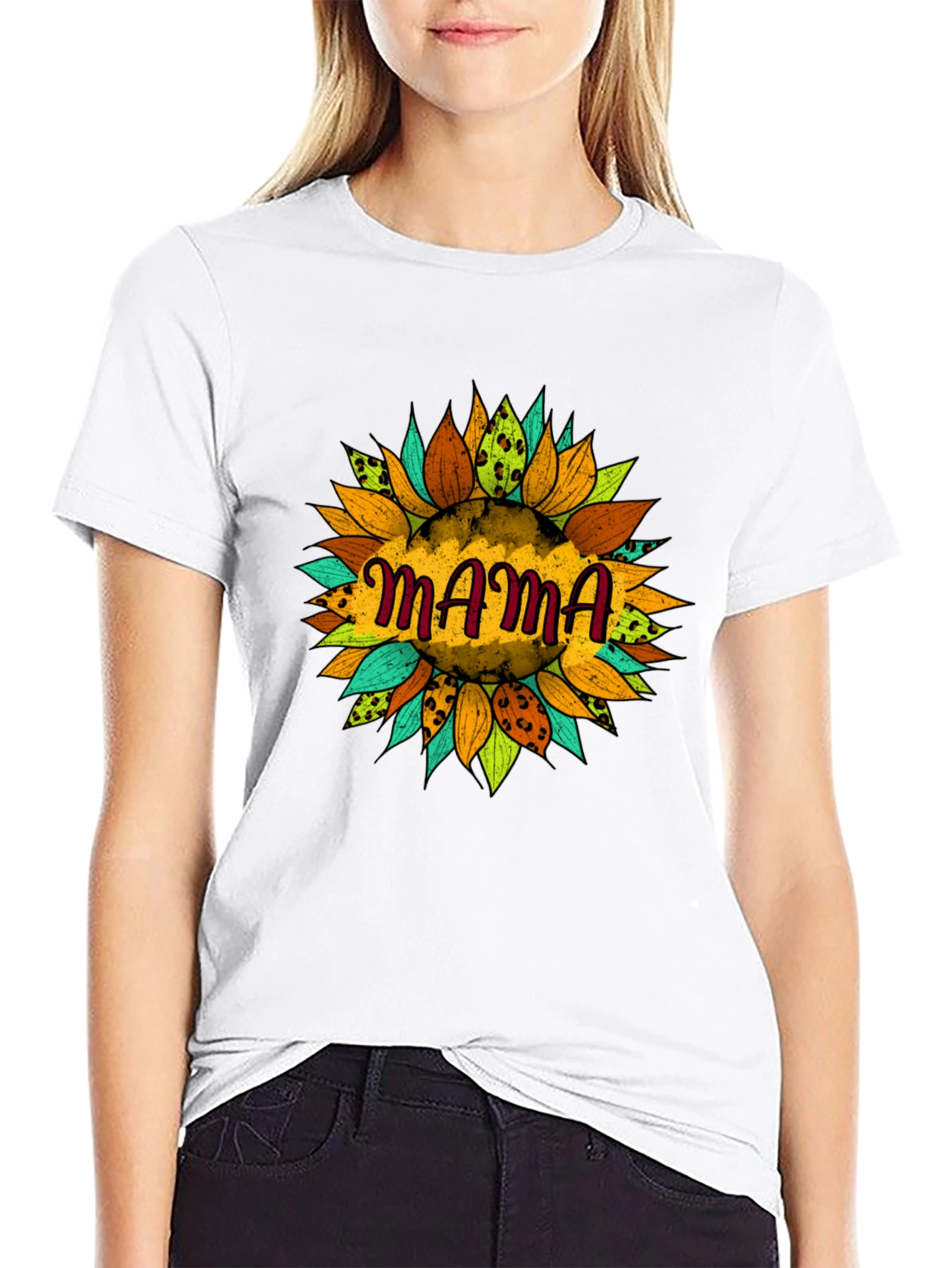 Mama Sunflower Graphic Tee - Black T-Shirt