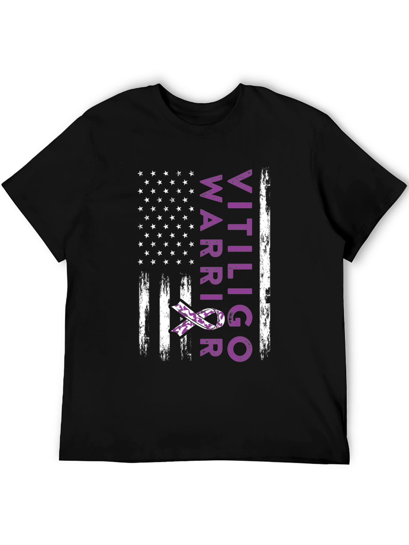 Vitiligo Warrior American Flag T-Shirt