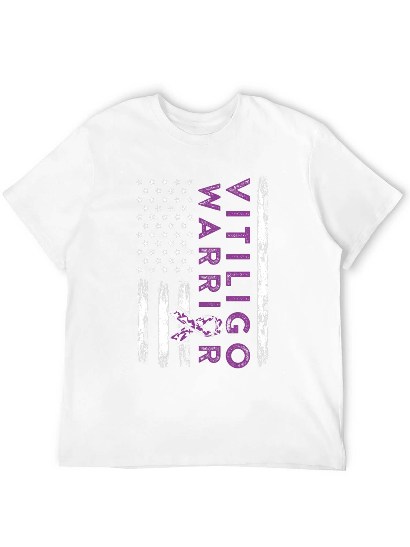 Vitiligo Warrior American Flag T-Shirt