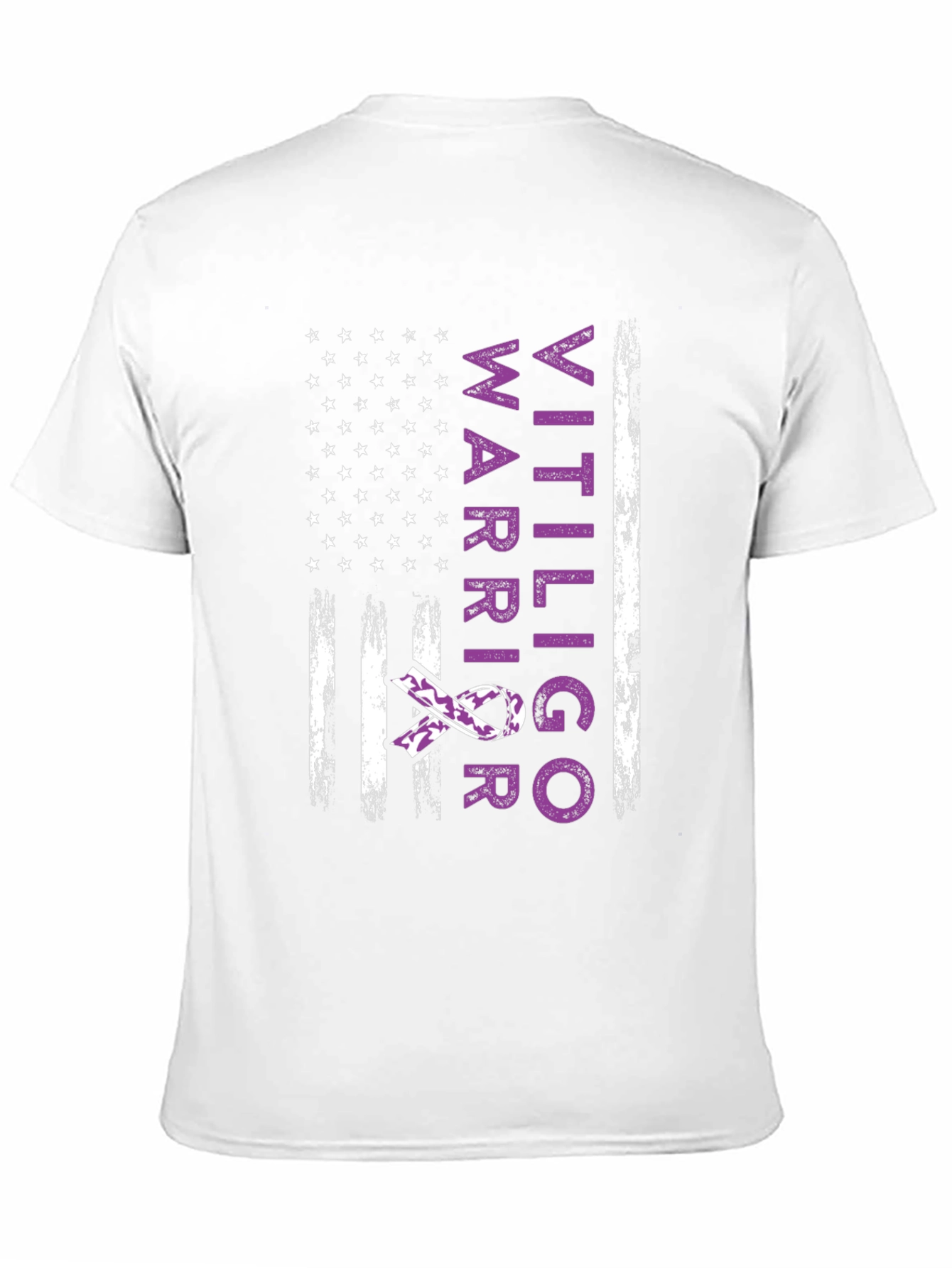 Vitiligo Warrior American Flag T-Shirt
