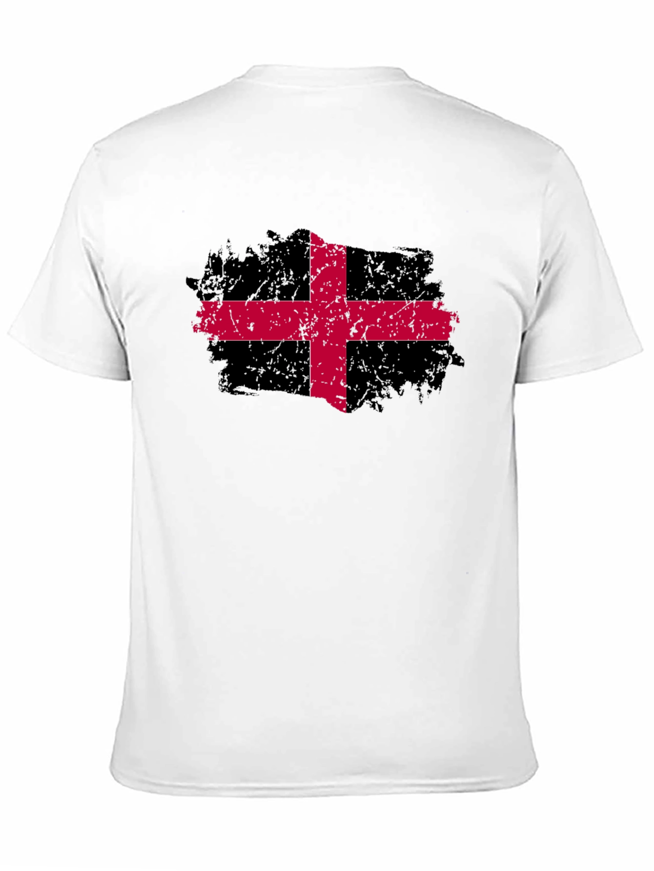 Black T-Shirt with Red Cross Graphic