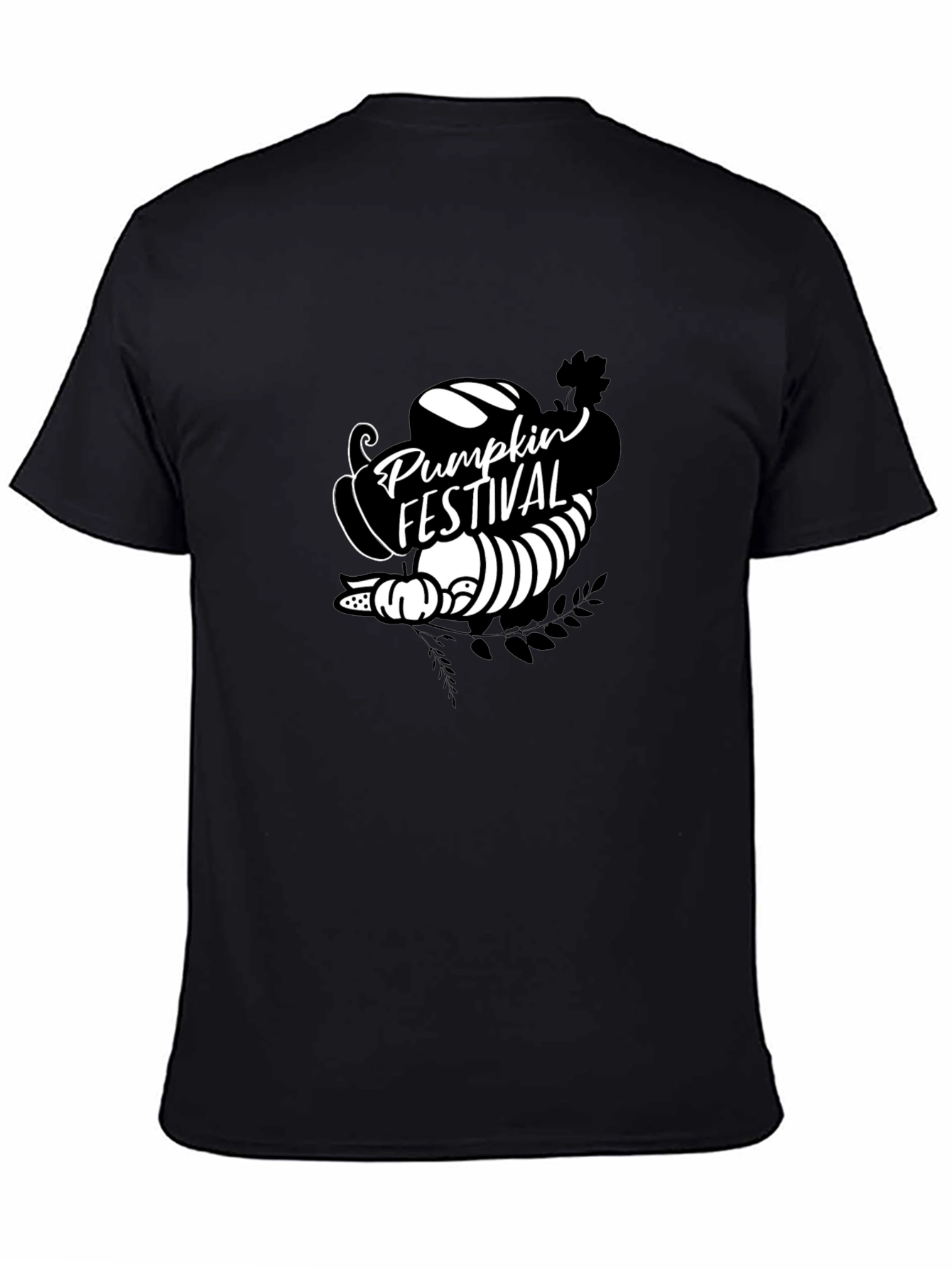 Pumpkin Festival Graphic Tee - Black Cotton T-Shirt