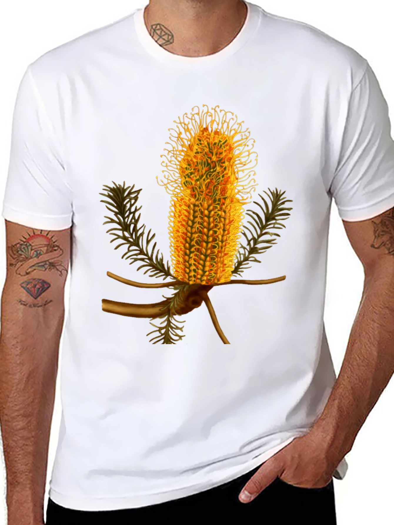Banksia Flower Graphic Tee - Unique Nature Print