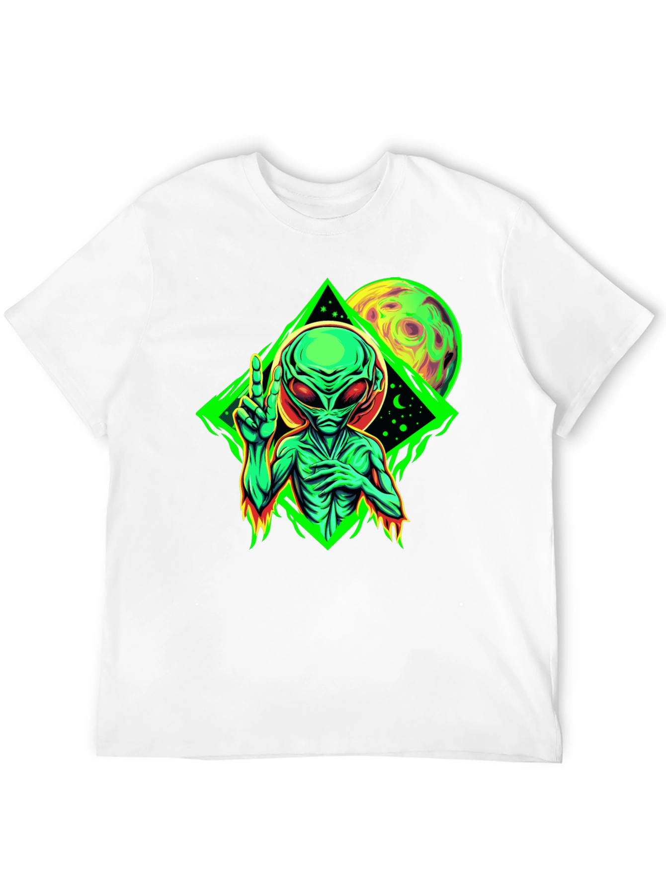 Alien Graphic Black T-Shirt - Glow in the Dark