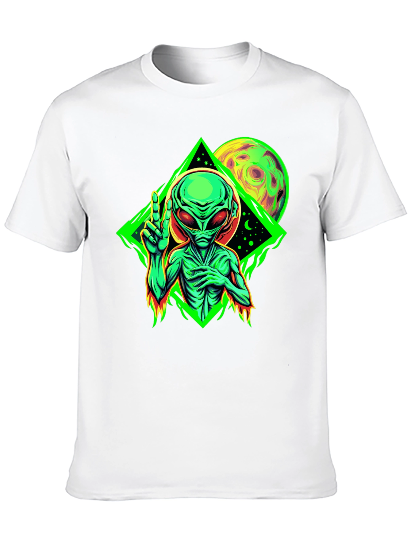 Alien Graphic Black T-Shirt - Glow in the Dark