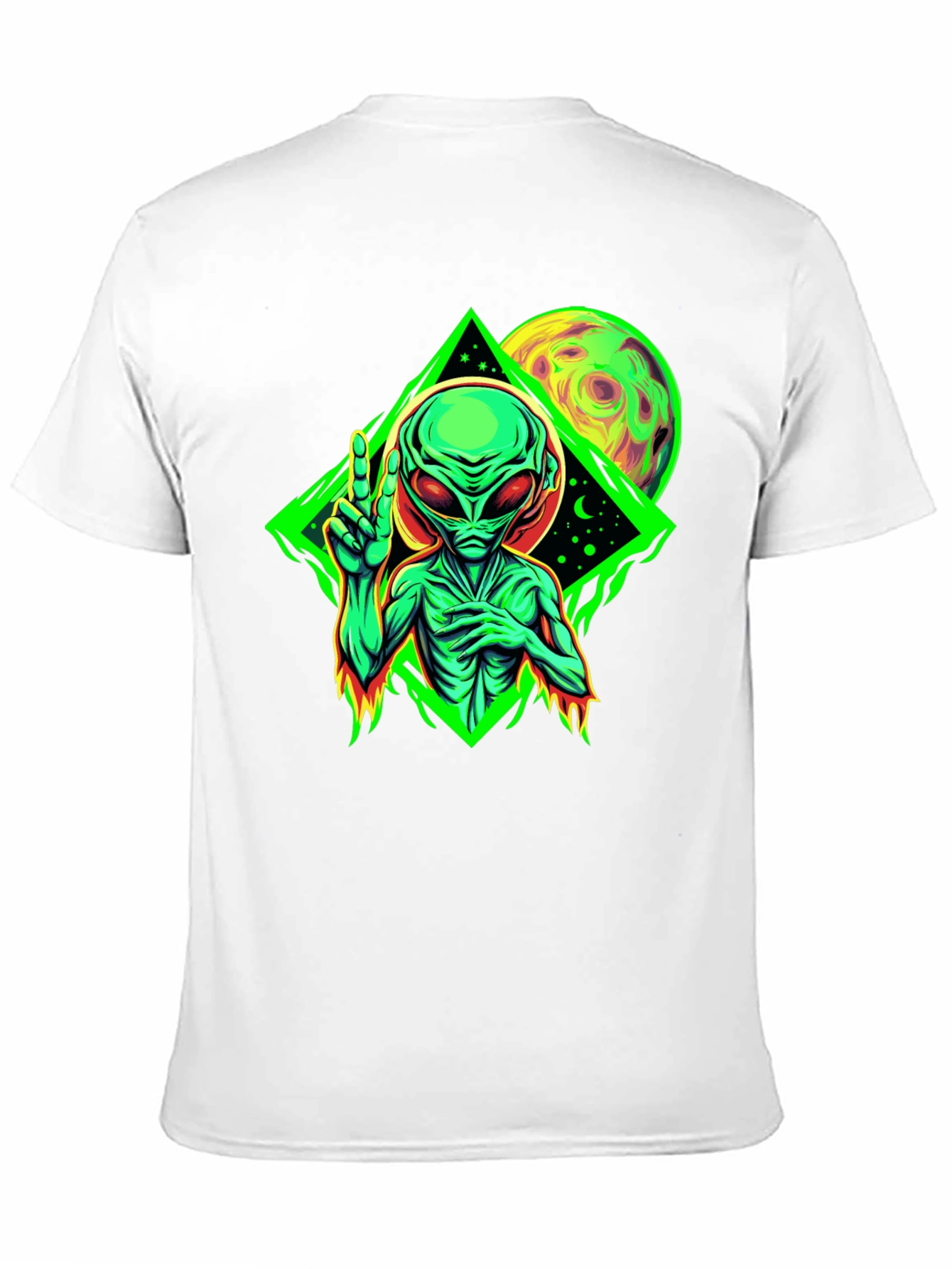 Alien Graphic Black T-Shirt - Glow in the Dark