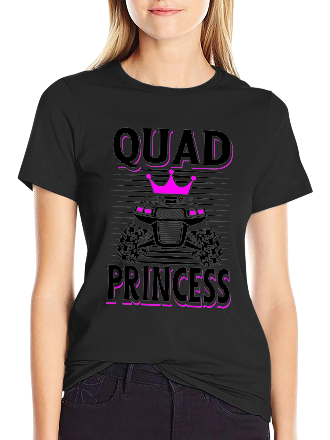 Quad Princess Graphic T-Shirt - Black