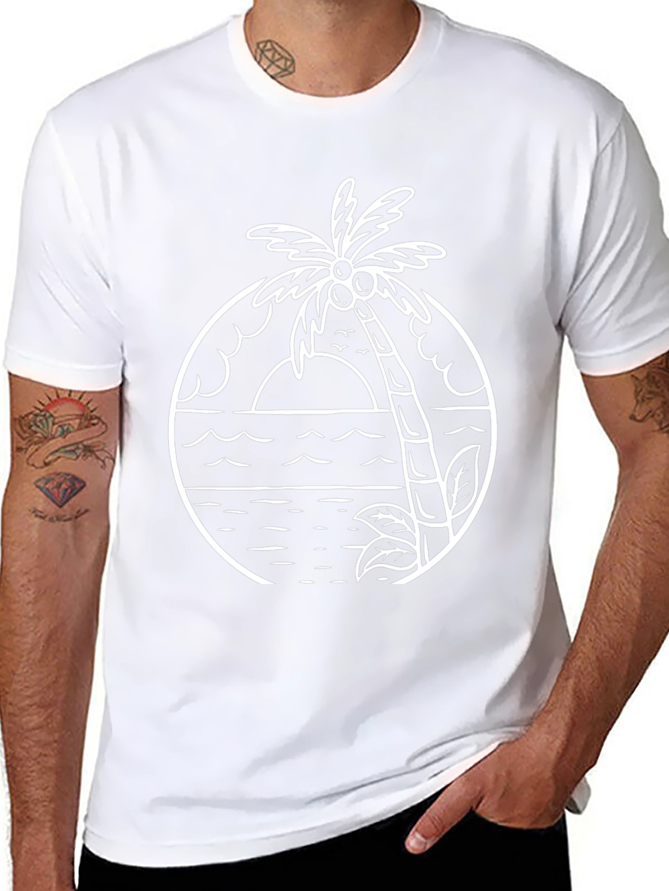 Palm Tree Graphic Tee - Island Vibes T-Shirt