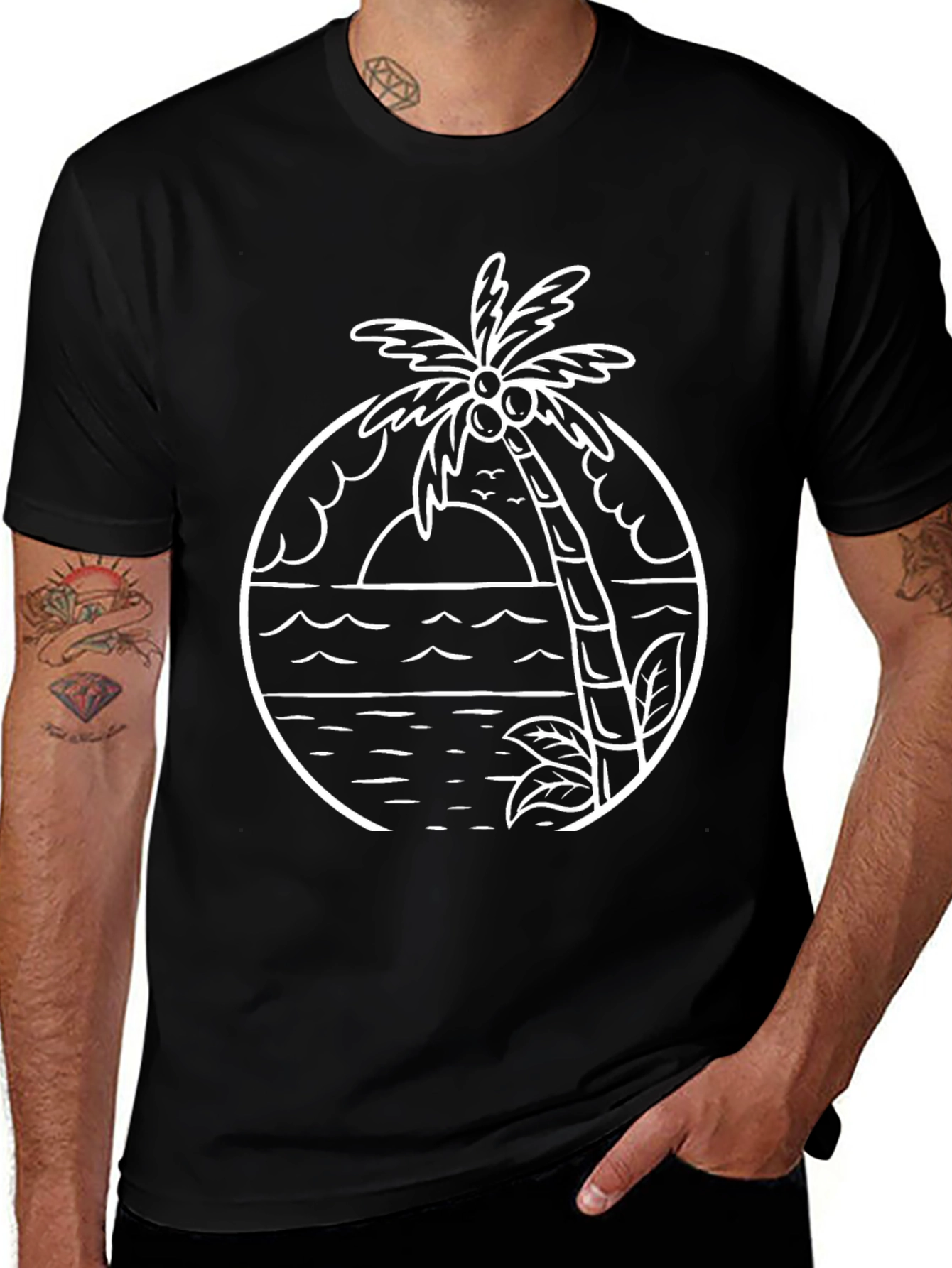 Palm Tree Graphic Tee - Island Vibes T-Shirt