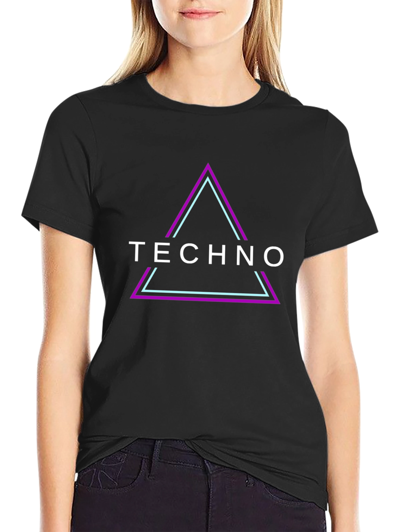 Techno Graphic Tee - Black Cotton T-Shirt